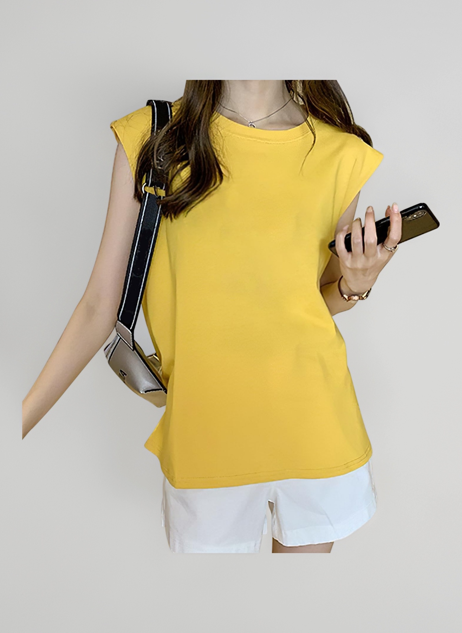 Amazon | [PALAME] タンクトップ レディース Tシャツ 無地 クルー