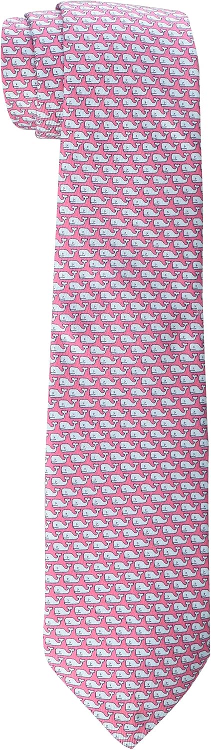 vineyard vines Boy's Necktie, Light Pink-Whale Print, One Size