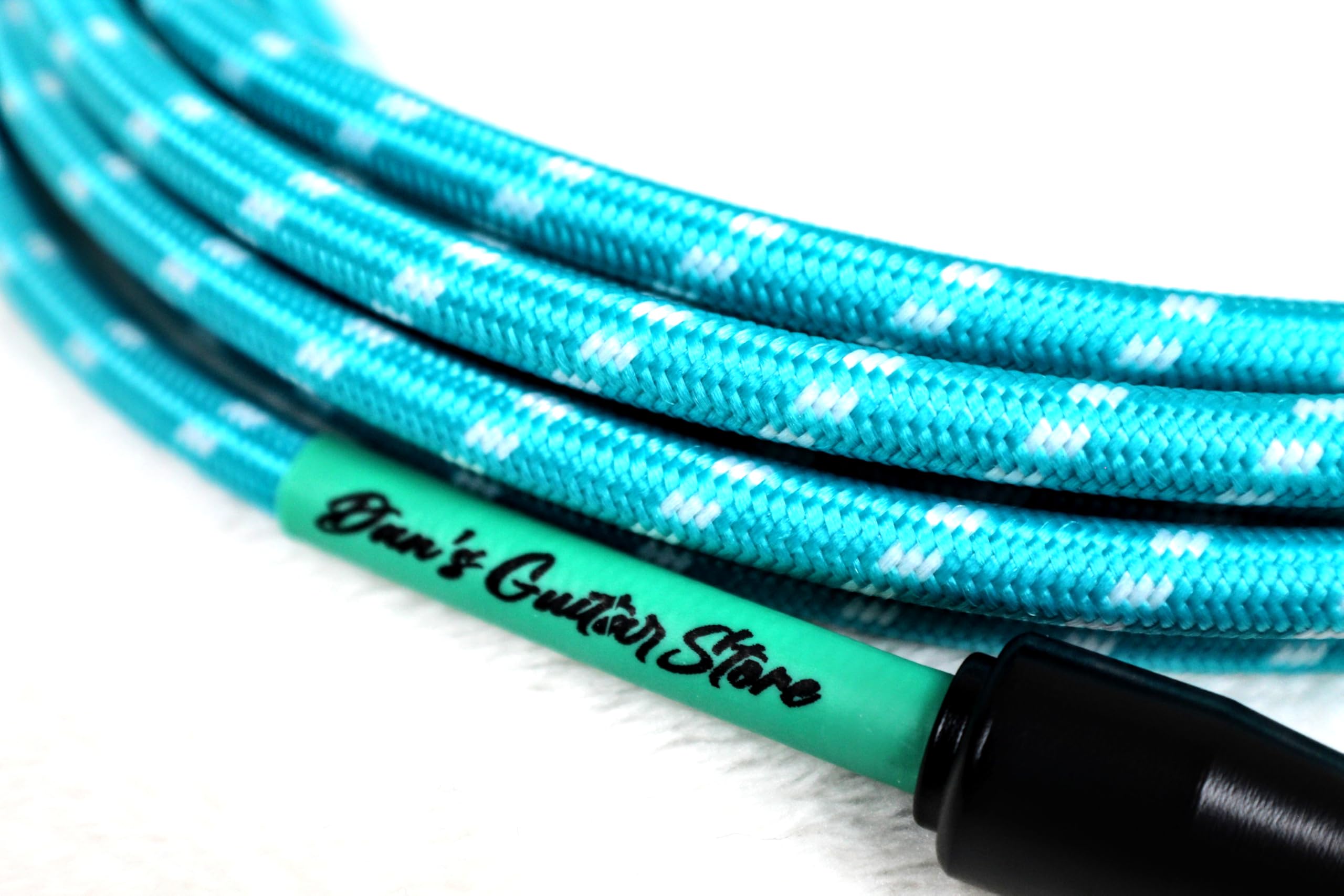 Dan's Guitar Store Instrument Cable (2m / 6.5ft Inline/Right-angle) 1/4inch Jack 21AWG OFC Self-silencing Cable - Image 3