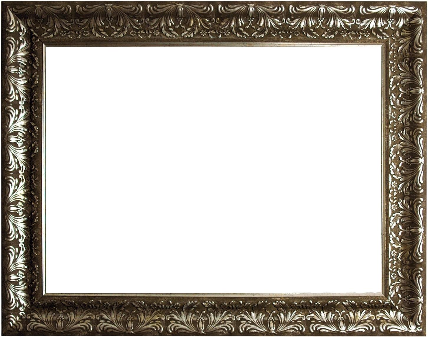 Baroque frame silver finely decorated 843 ARG, empty frame, 70x100 cm