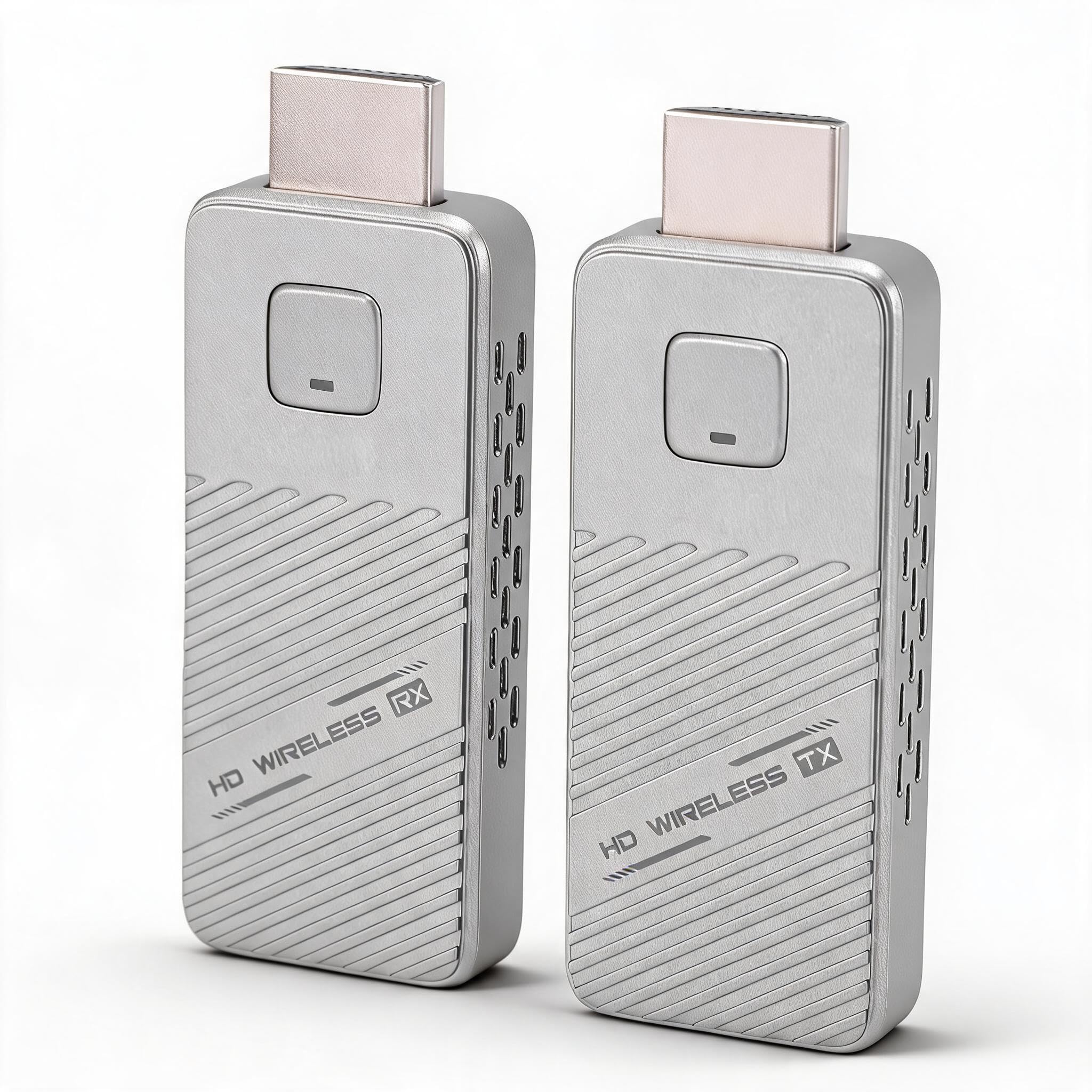 Sxhlseller Bezprzewodowy Nadajnik-odbiornik HDMI, Przedłużacz Dublowania Ekranu do Użytku w Domowych Grach Biurowych, Dwuzakresowy 1080P 60 Hz Plug and Play Przenośny