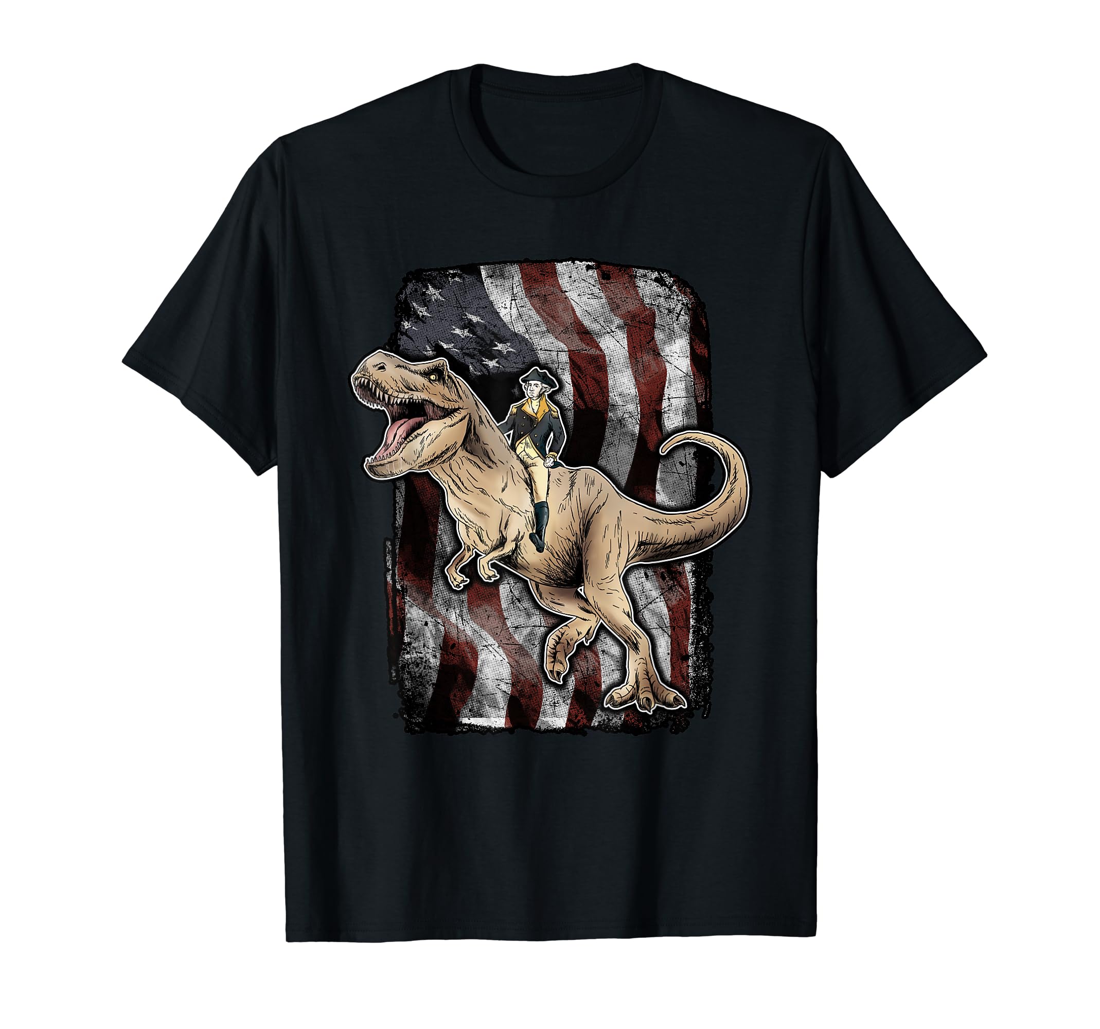 George Washington Riding T-Rex Dinosaur T-Shirt