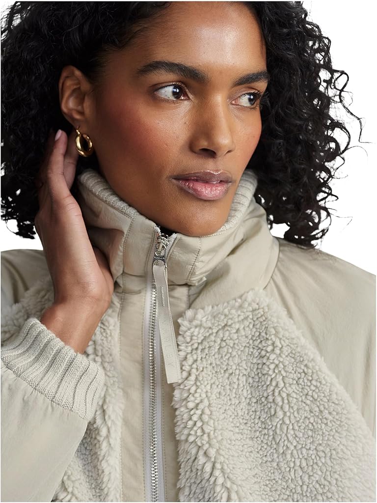 Gray Varley Denee Half Zip Sherpa Jacket