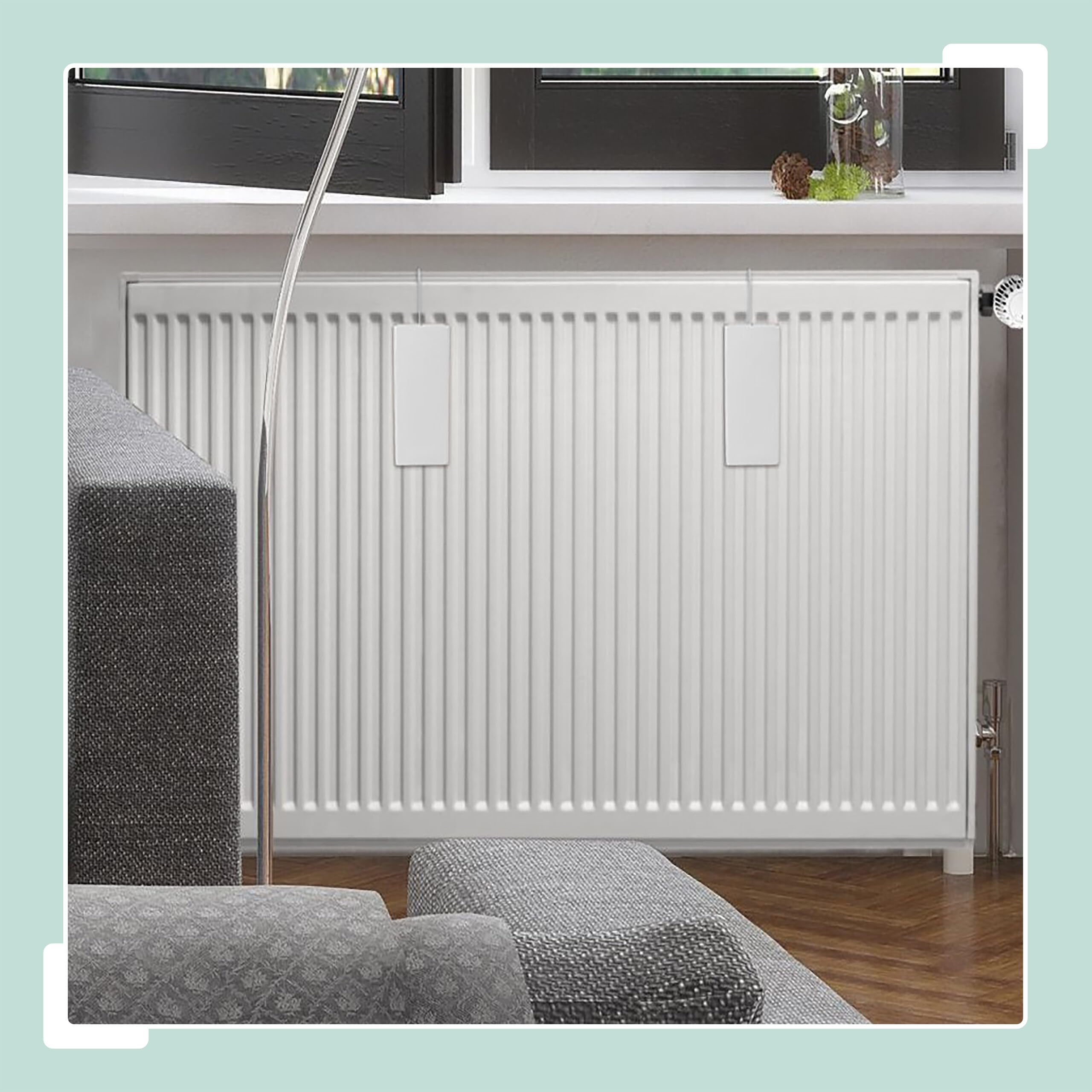 Humidificador Relaxdays para radiadores, set de 6, evaporador de agua, colgable, cerámica, blanco