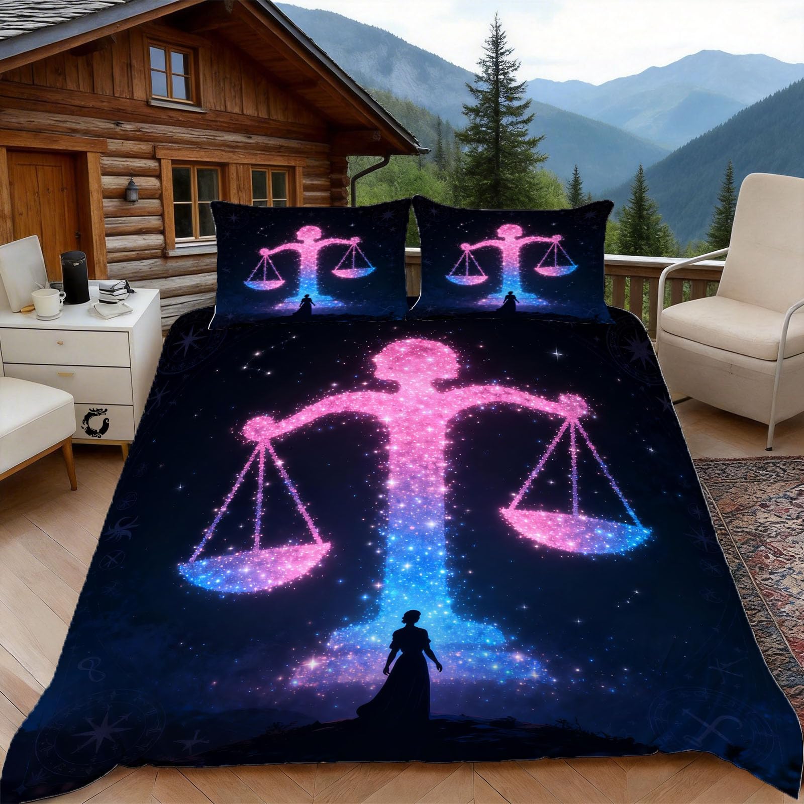 Parure de lit 1 personne motif galaxie pour une chambre d'ado moderne et cosy