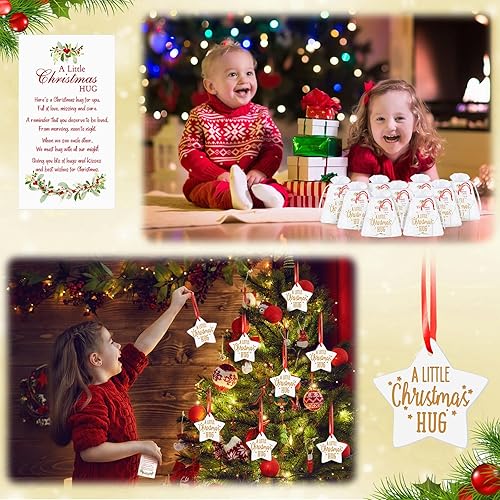 Vista 14 de 18 piezas de adornos de Navidad, regalos a granel, regalos de agradecimiento para compañeros de trabajo, empleados, letreros de cerámica