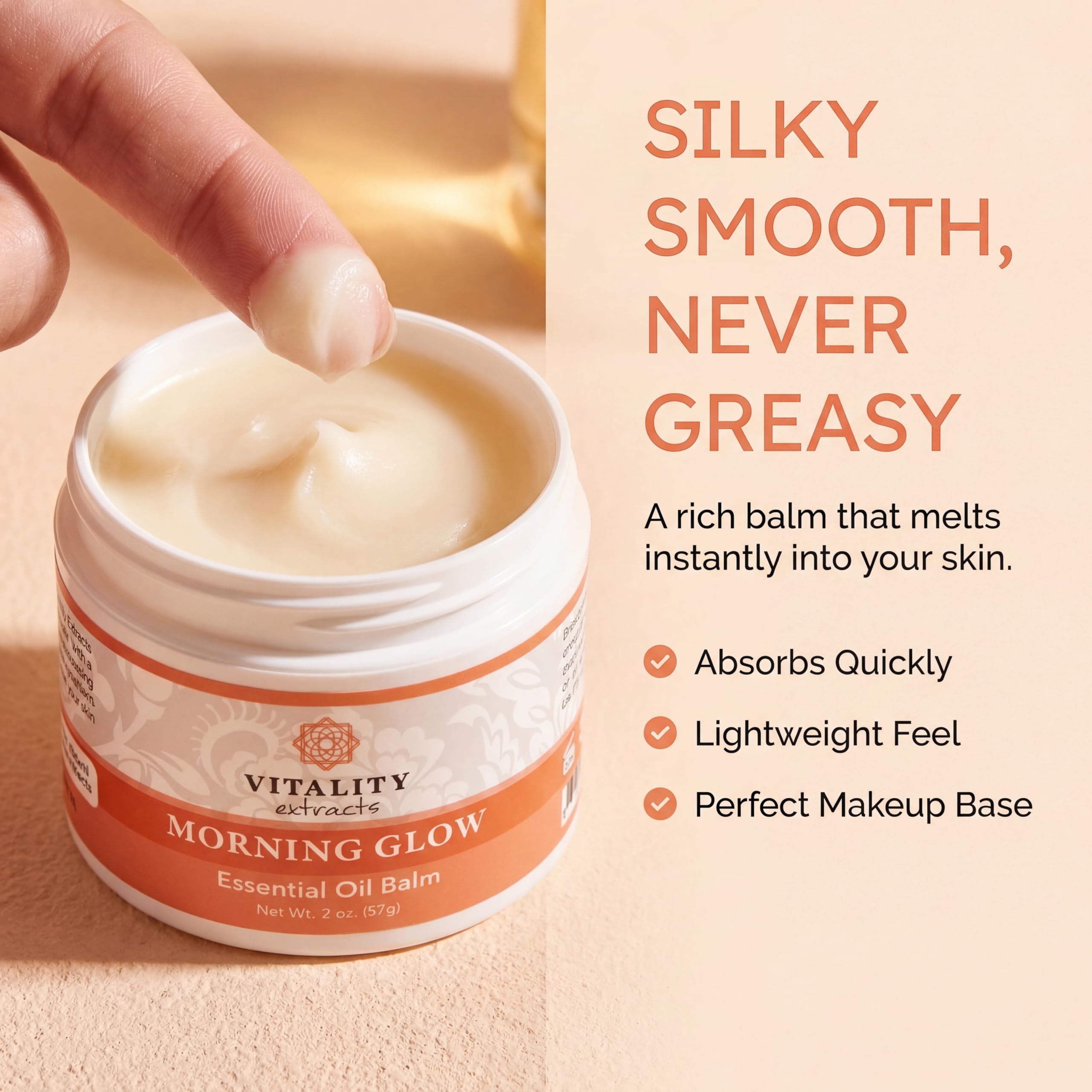 Vitality Extracts Morning Glow Essential Oil Balm, 2 oz