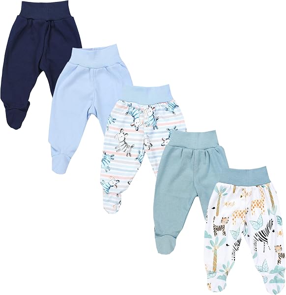 TupTam Baby Unisex Hose mit Fuß Bunte 5er Pack - 1