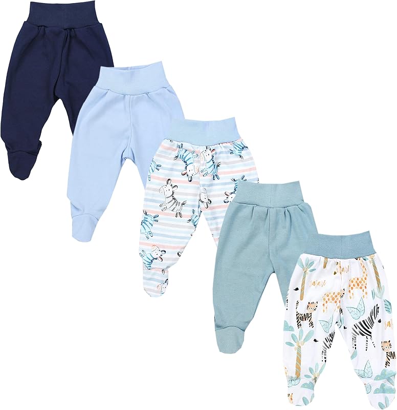 TupTam Baby Unisex Hose mit FuĂź Bunte 5er Pack