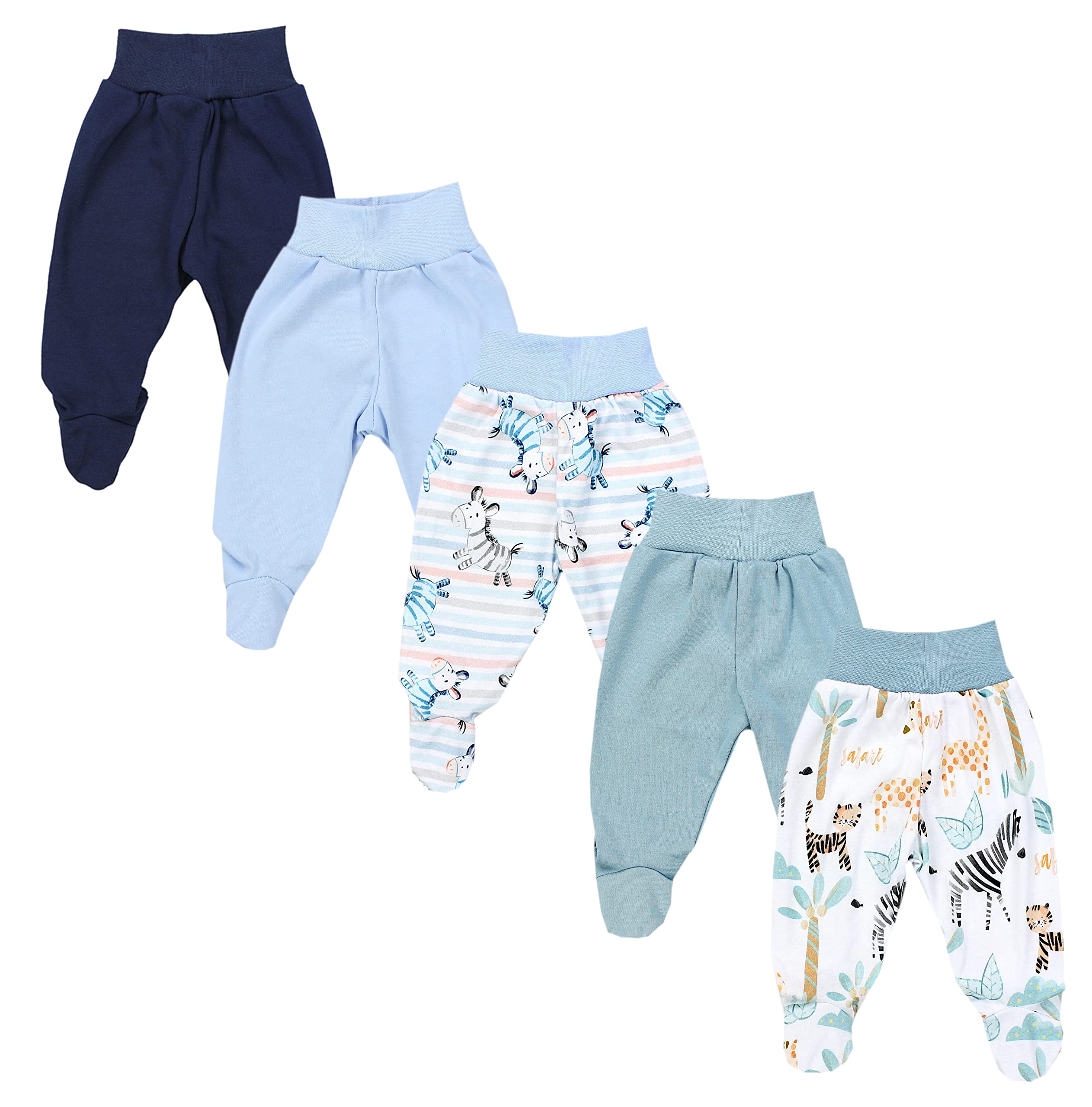 TupTam Baby Unisex Hose mit Fuß Bunte 5er Pack