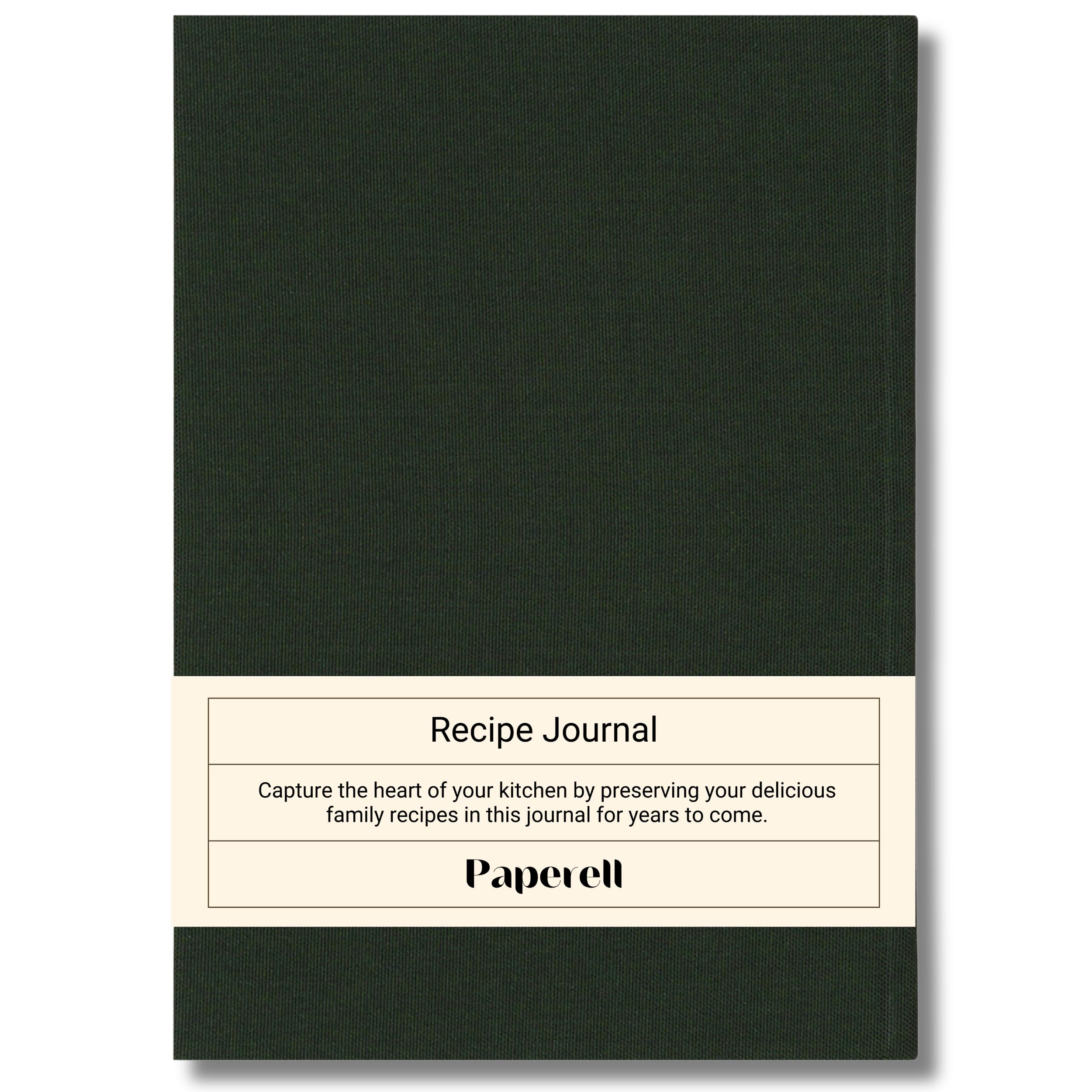 Cuaderno de recetas en blanco, libro de recetas de 8.5 x 6 pulgadas con tapa dura de tela resistente al agua de alta calidad. Diario de cocina personalizado para tus propias recetas familiares, libro