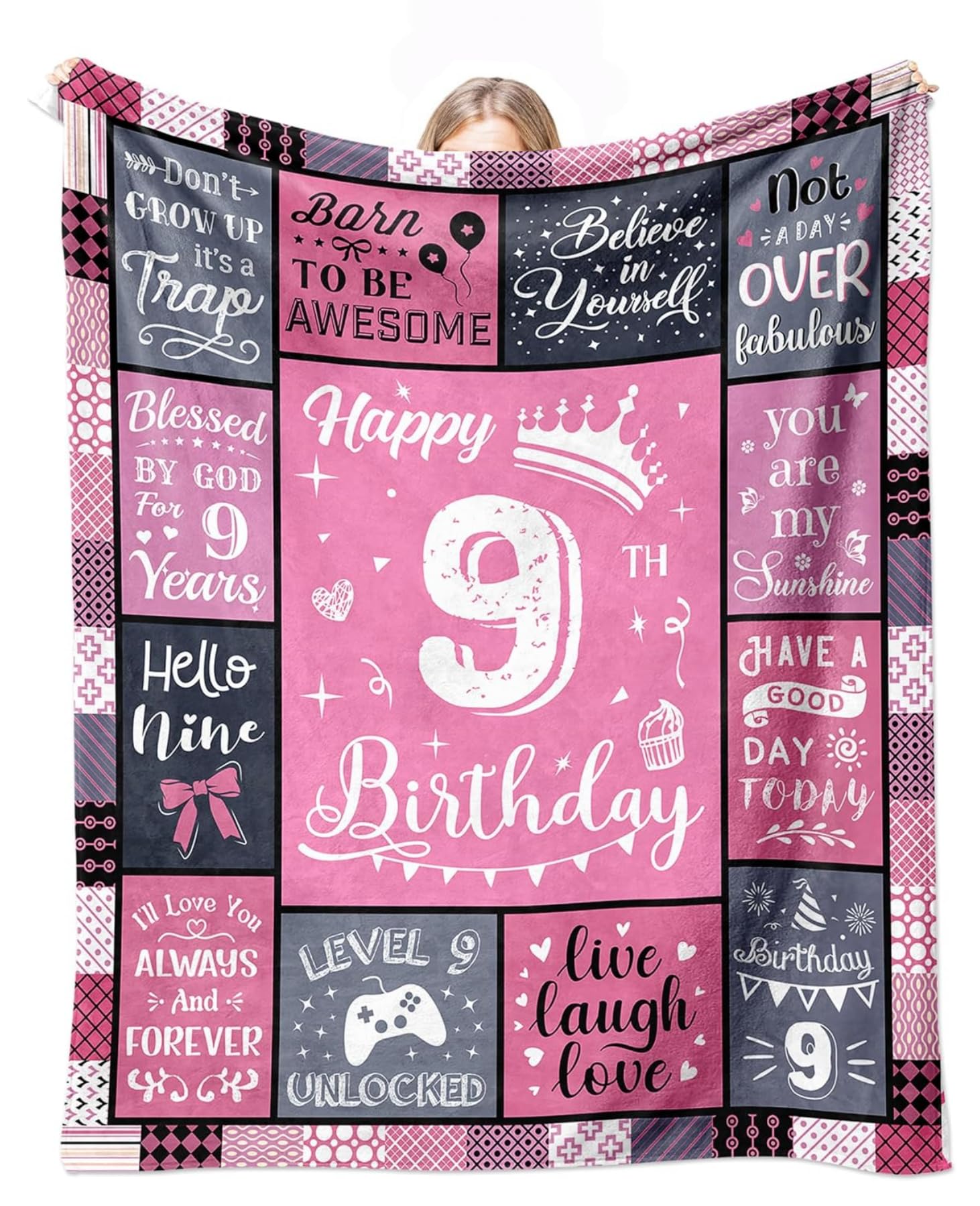 Cadeau anniversaire 9 ans fille : le plaid cocooning idéal pour lit et canapé 130x150
