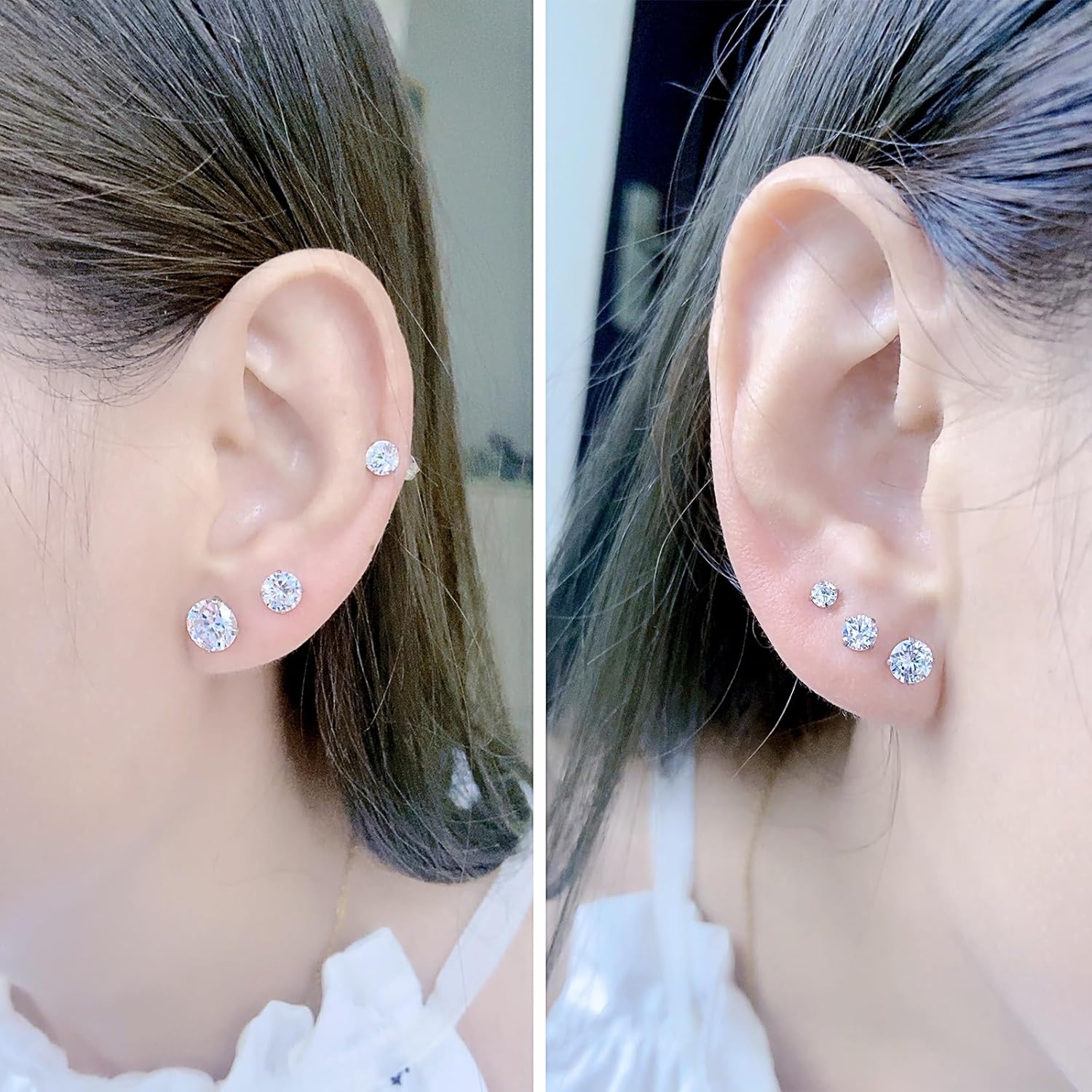 Cubic Zirconia Earrings Studs Silver Cubic Zirconia Earrings Cz Stud Earrings Hypoallergenic Stud Earrings - Image 4