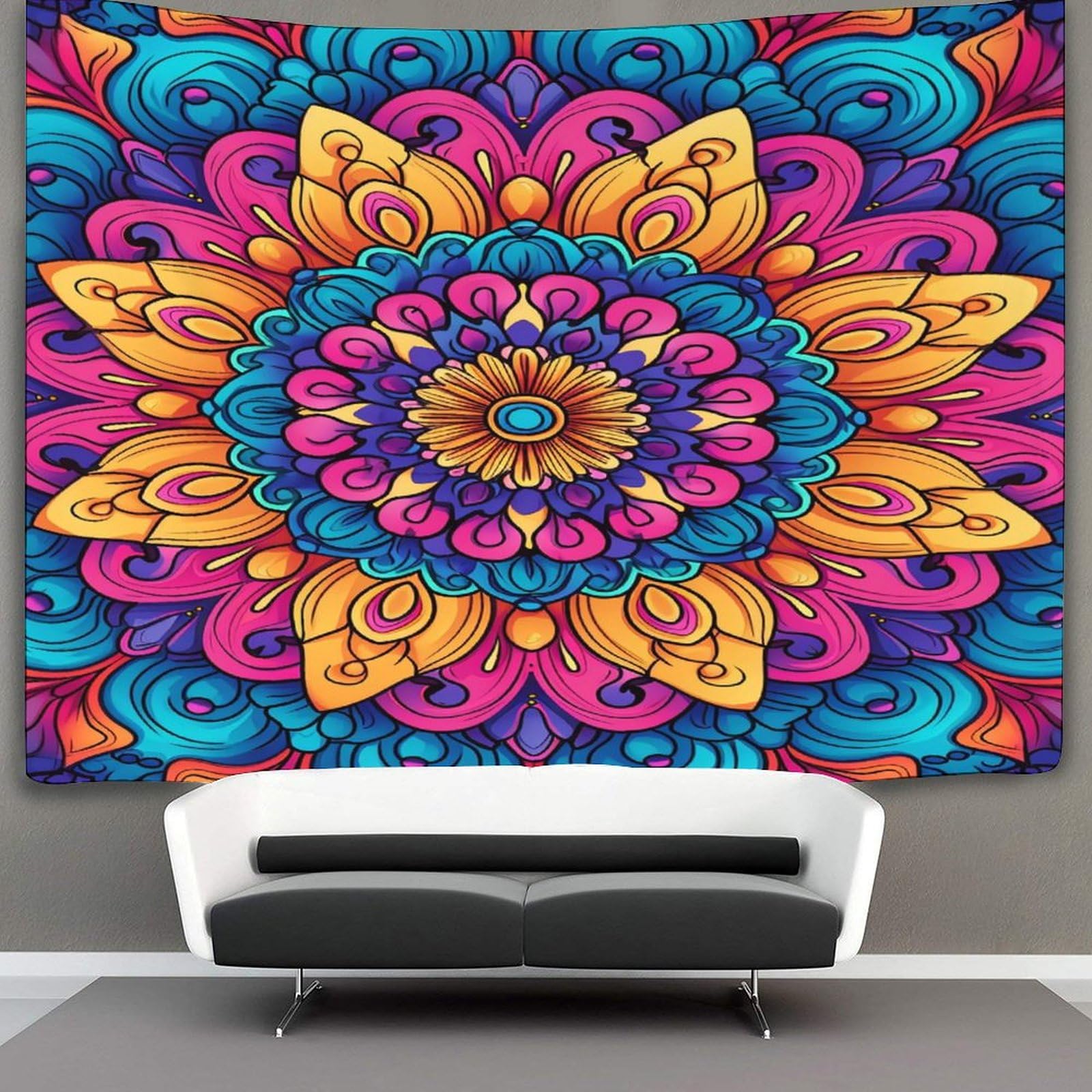 kaiyun Mandala Tapestry,Datura Flowers Wall Hanging,Wall Art for Bedroom Aesthetic Home Decoration for Living Roombedroom 150cmx200cm