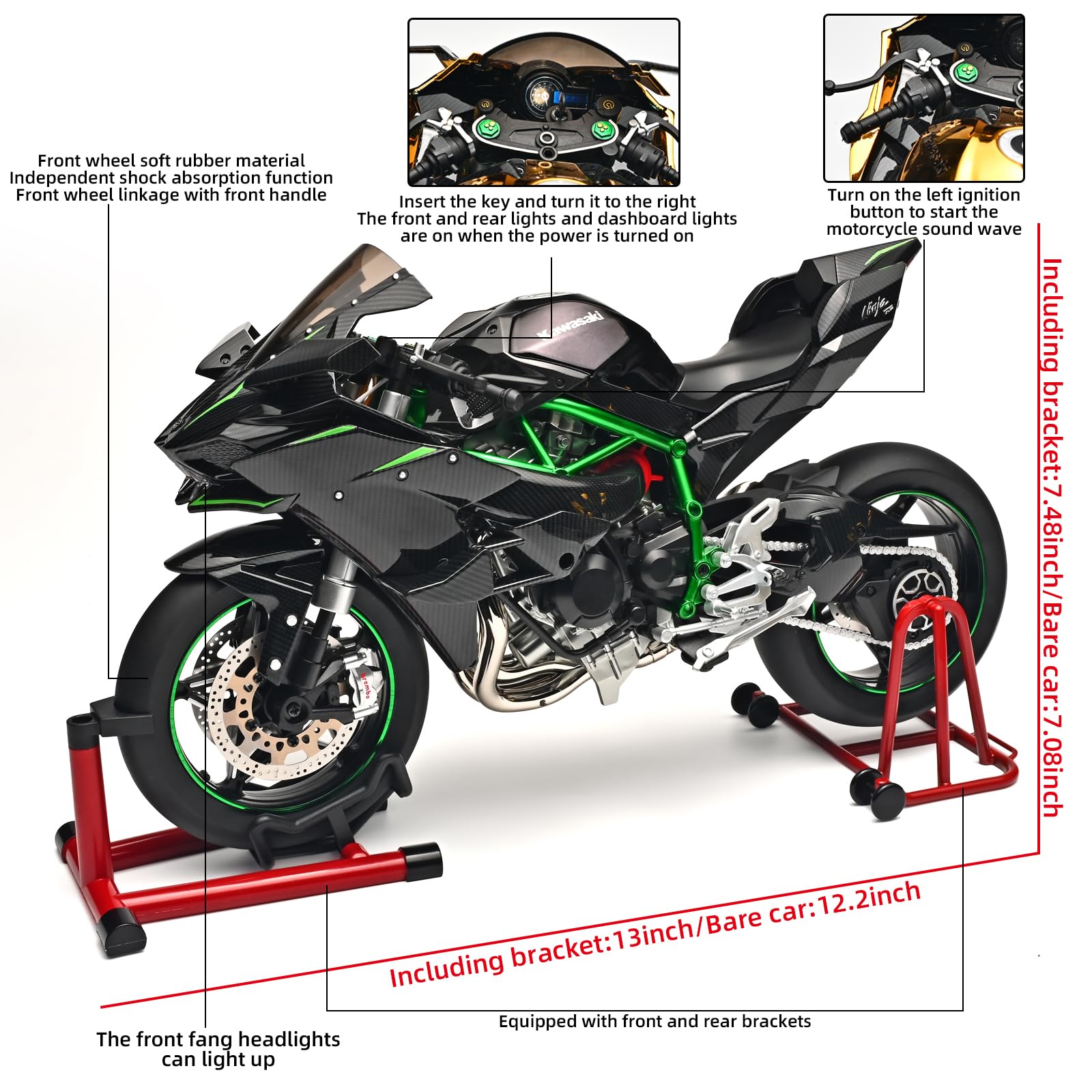 Amazon.com: RZAPE Die Cast Motorcycle 1:6 Scale for Kawasaki