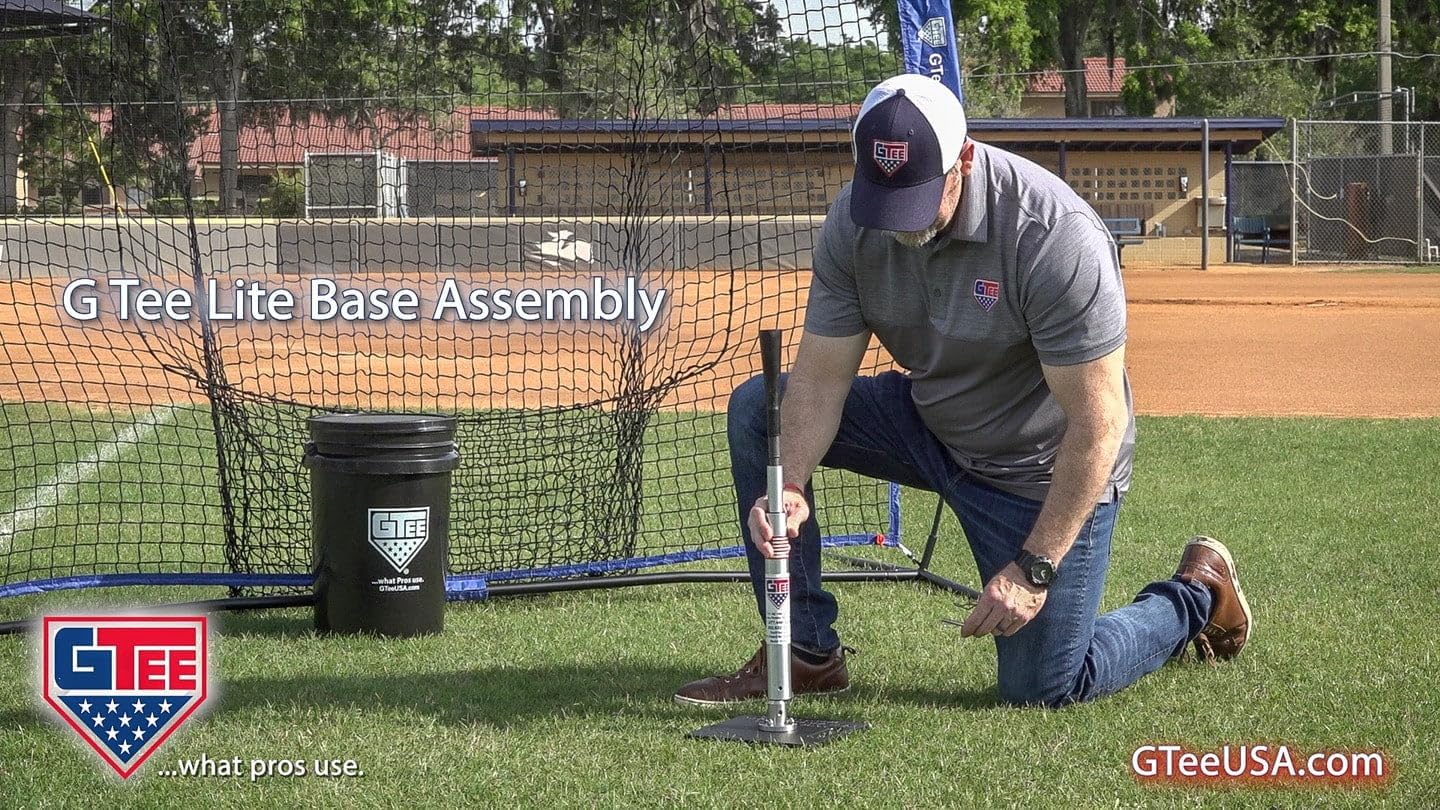 G Tee Low Ball Baseball/Softball Batting Tee Lite, 16" (41cm) | Flexible Rubber Cup | Stainless Steel & Aluminum Base | Used by Pros | 2 Year Warranty | Best Tee for All Ages | Made in USA