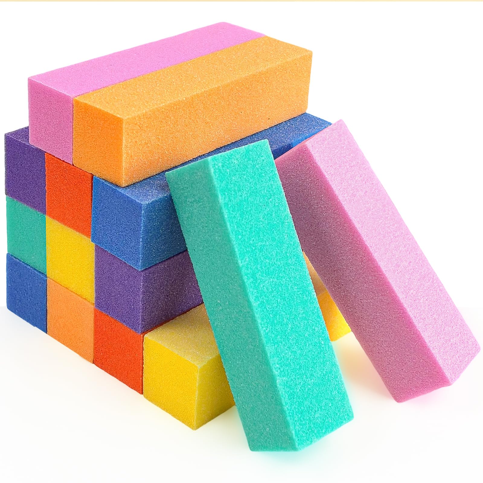 14 Pack Nail Buffer Blocks, 4 Sided 120 Grit Nails Fingernail Shine Buffing Filer, Nail Sanding Block for Natural & Acrylic Nails, Professional Manicure Buffe Shine & Smooth Nail Polisher(Mix Color)
