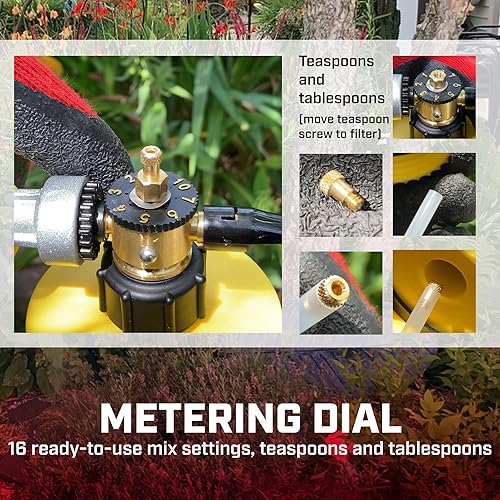 Miniatura 6 de Chapin G364D - Pulverizador profesional para césped y jardín de 32 onzas con 16 raciones de mezcla en el dial de medición, antisifón integrado,