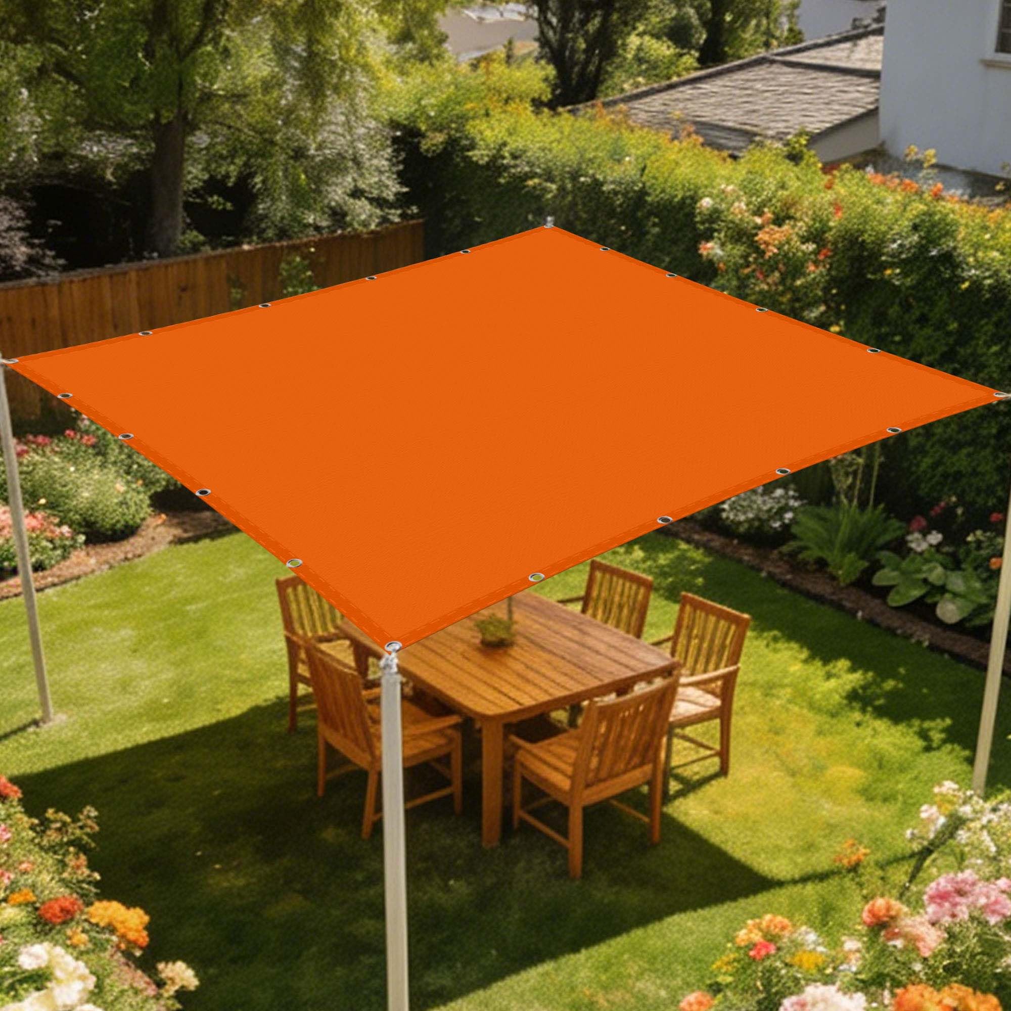 Voile d'ombrage antidéchirure orange fini les parasols qui s'envolent