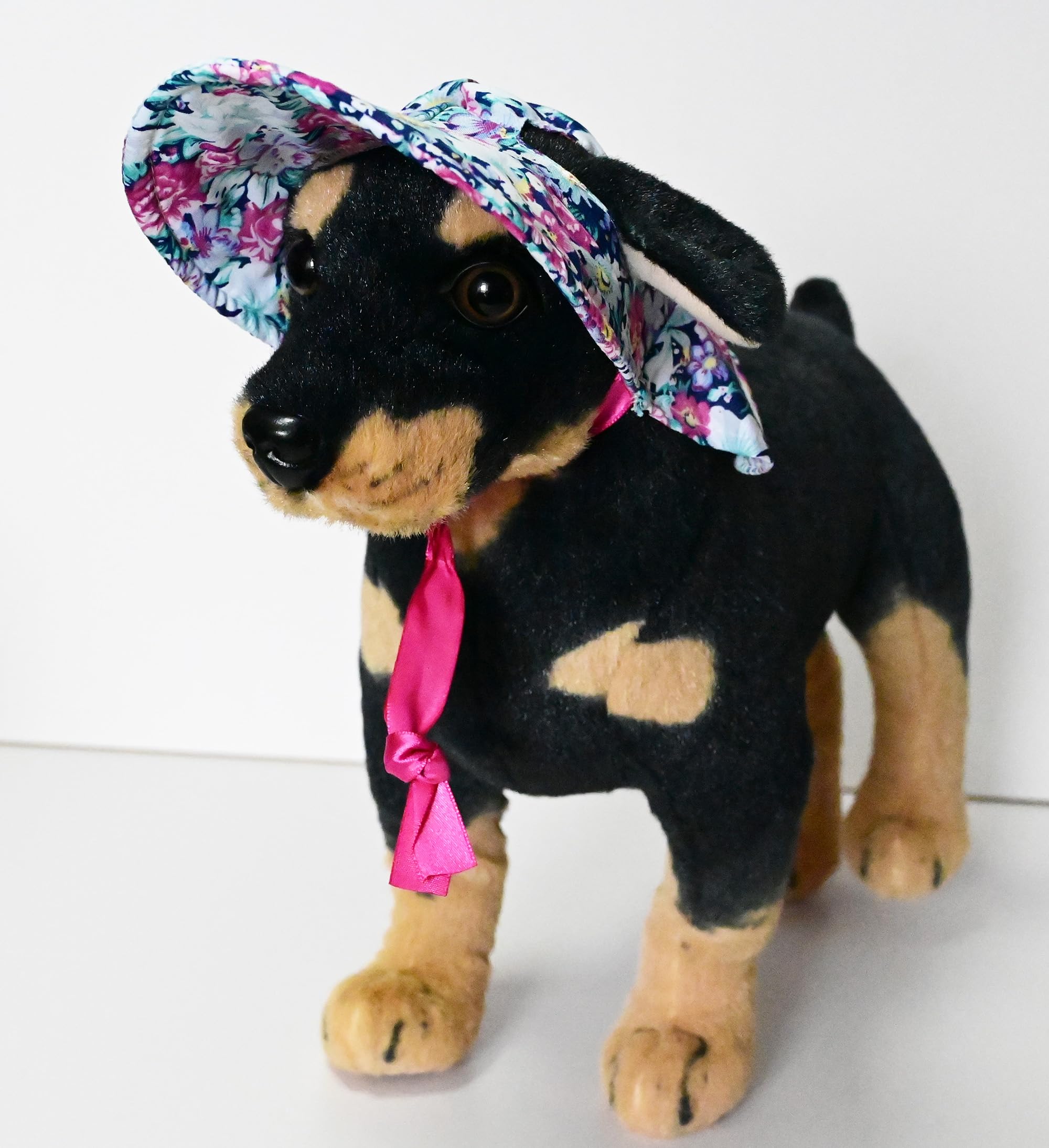 BT Bear Dog Hat,Flower Rural Lace up Pet Sunshade Hat Dog Hats for Medium Large Dogs,Blue L - Image 4