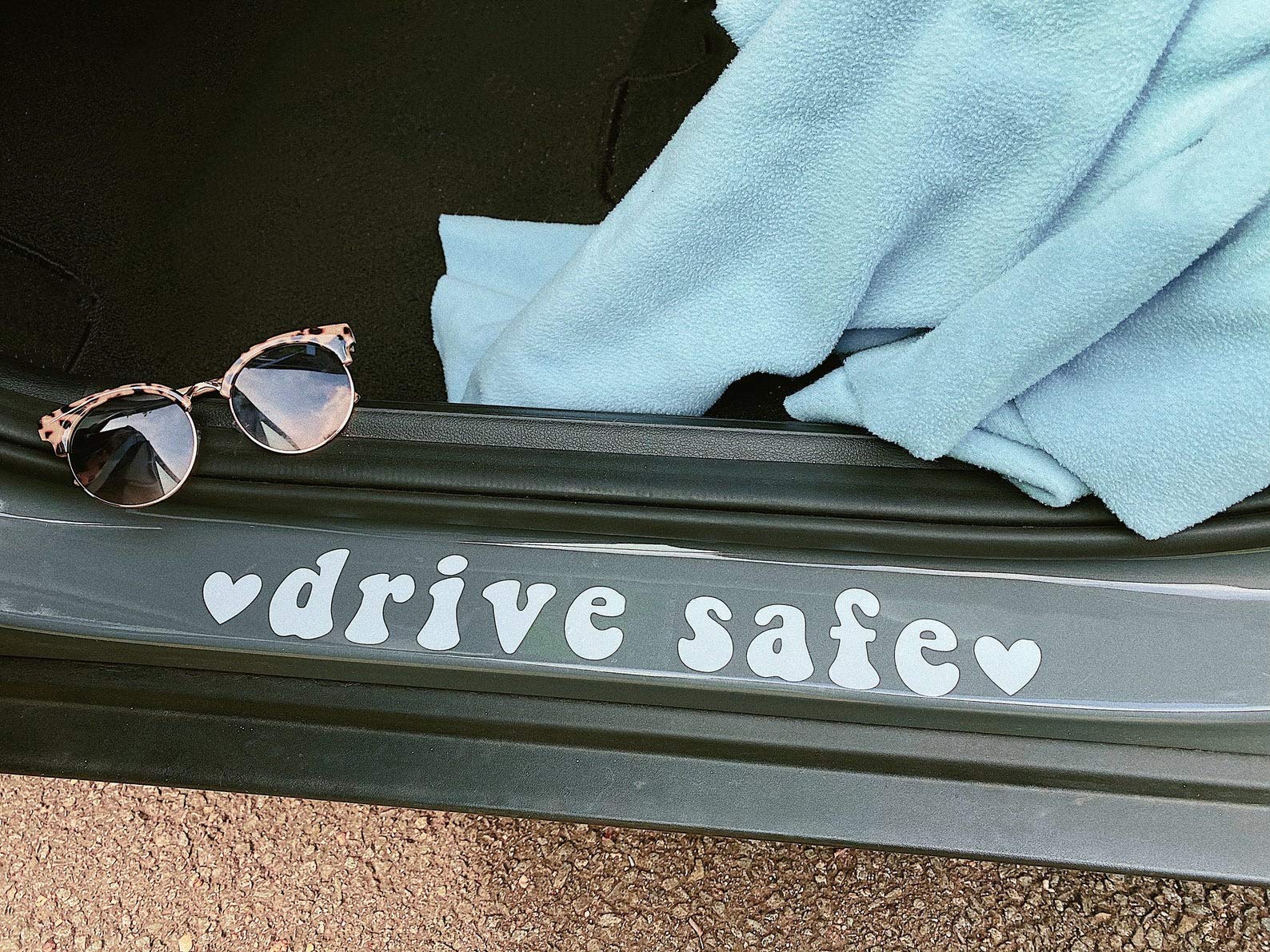 ISEE 360® Drive Safe Love Heart for Sides Car Stickers Exterior Decorative Stylish Sporty Vinyl Decal Sticker for Sides Hoods Bumper Bonnet Rear