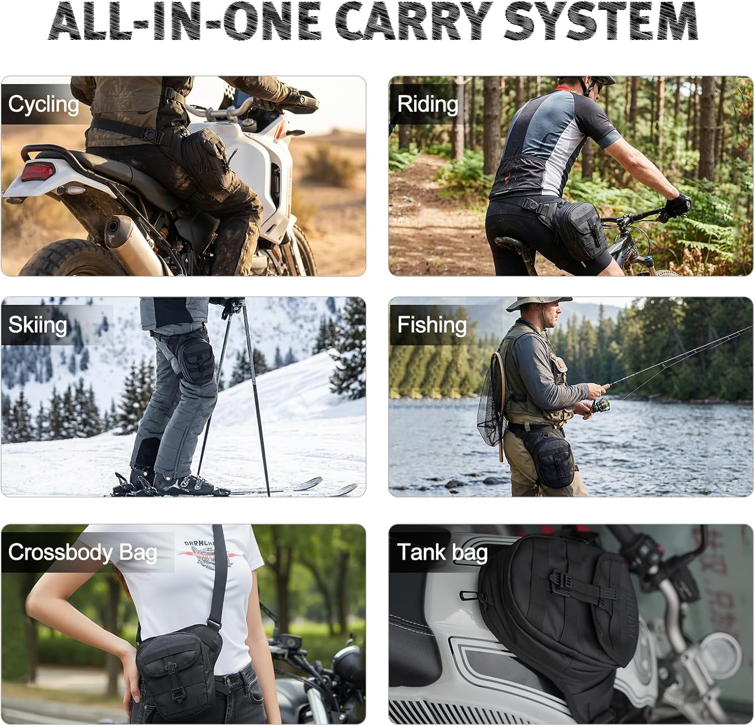 DUHAN Thigh Bag for Motorcycle Riding & Outdoor Adventures – Waterproof Expandable Motorcycle Leg Bag with Adjustable Straps, MOLLE System, 3-Layer Organization for Phone, Wallet, Flashlight, Gear - Image 6