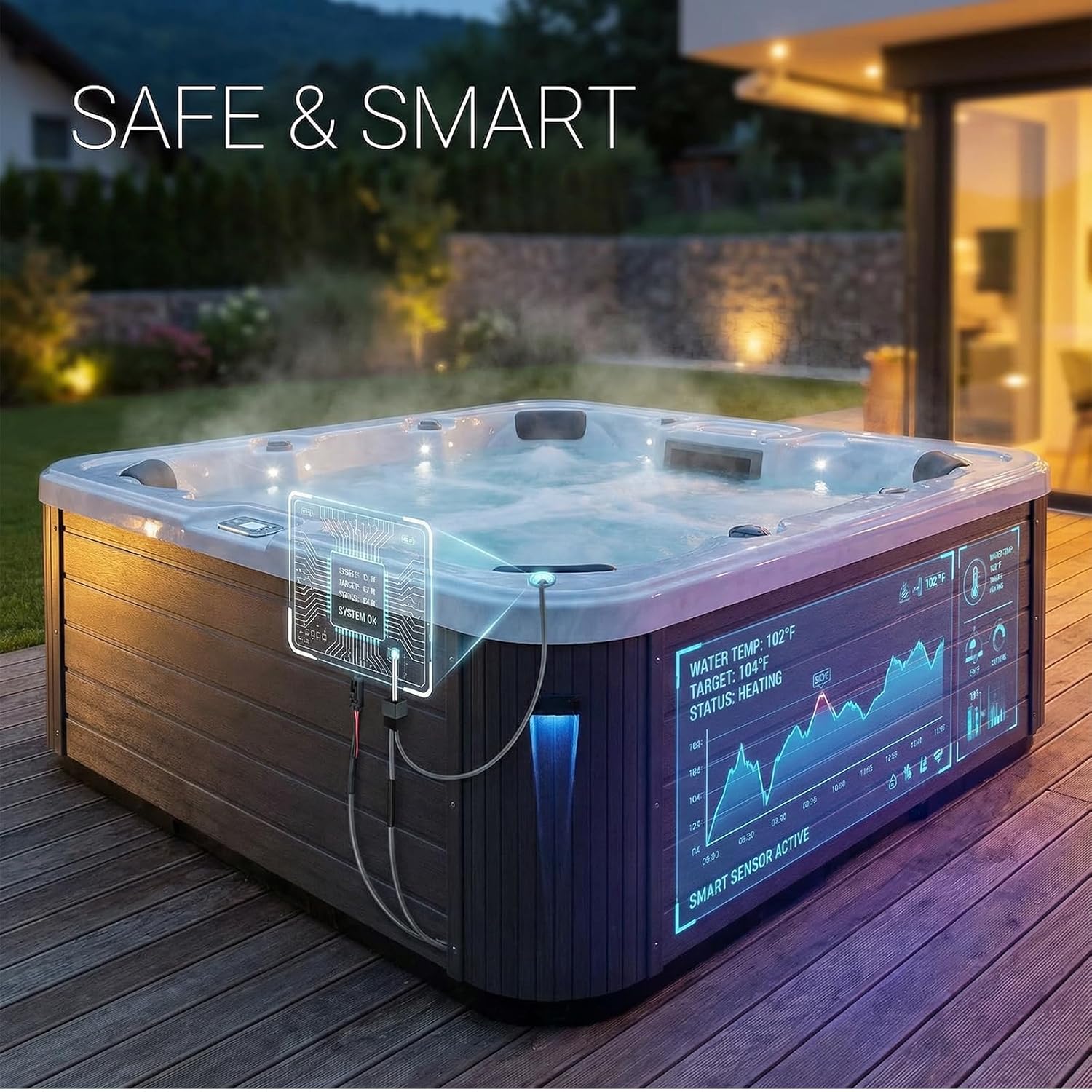 32016 Hot Tub Sensor for Balboa M7 Sensors Kit Replacement 30344 30042 30382 53605, 24" Hot Tub Temperature Sensor Kit for Balboa SPA Sensor Heater M7 System 30344 (2-Pack)