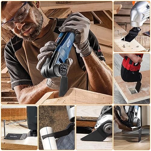 Miniatura 7 de CONNOO Paquete de 50 hojas de sierra oscilantes, cuchillas oscilantes multiherramienta para plástico de madera y metal, dientes largos japoneses