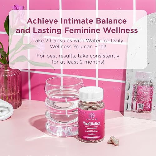 Miniatura 4 de VeeFresh VeeBiotics - Probióticos de arándano para mujeres, 60 cápsulas de probióticos para mujer con prebióticos y extracto de arándano para