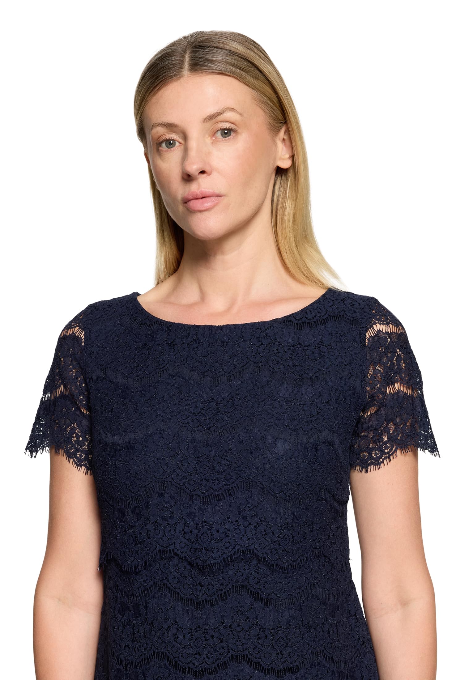 Vera Mont Damen Spitzenkleid Kurzarm