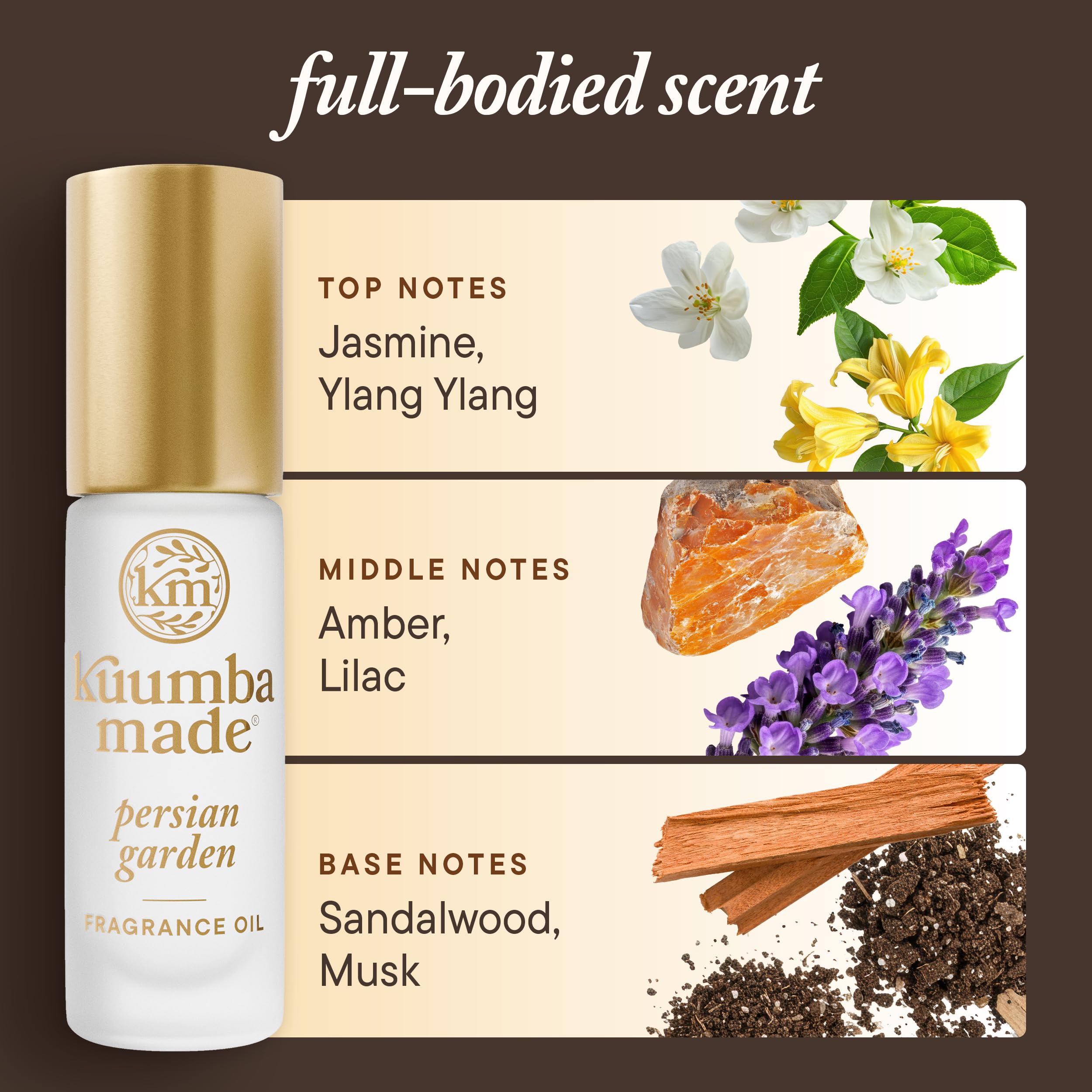 Kuumba Made Persian Garden Fragrance Oil, Long-Lasting Small-Batch Perfume Roller, Vegan, Alcohol-Free, .125 Fl Oz: 0.15 Fl Oz (Pack of 1)