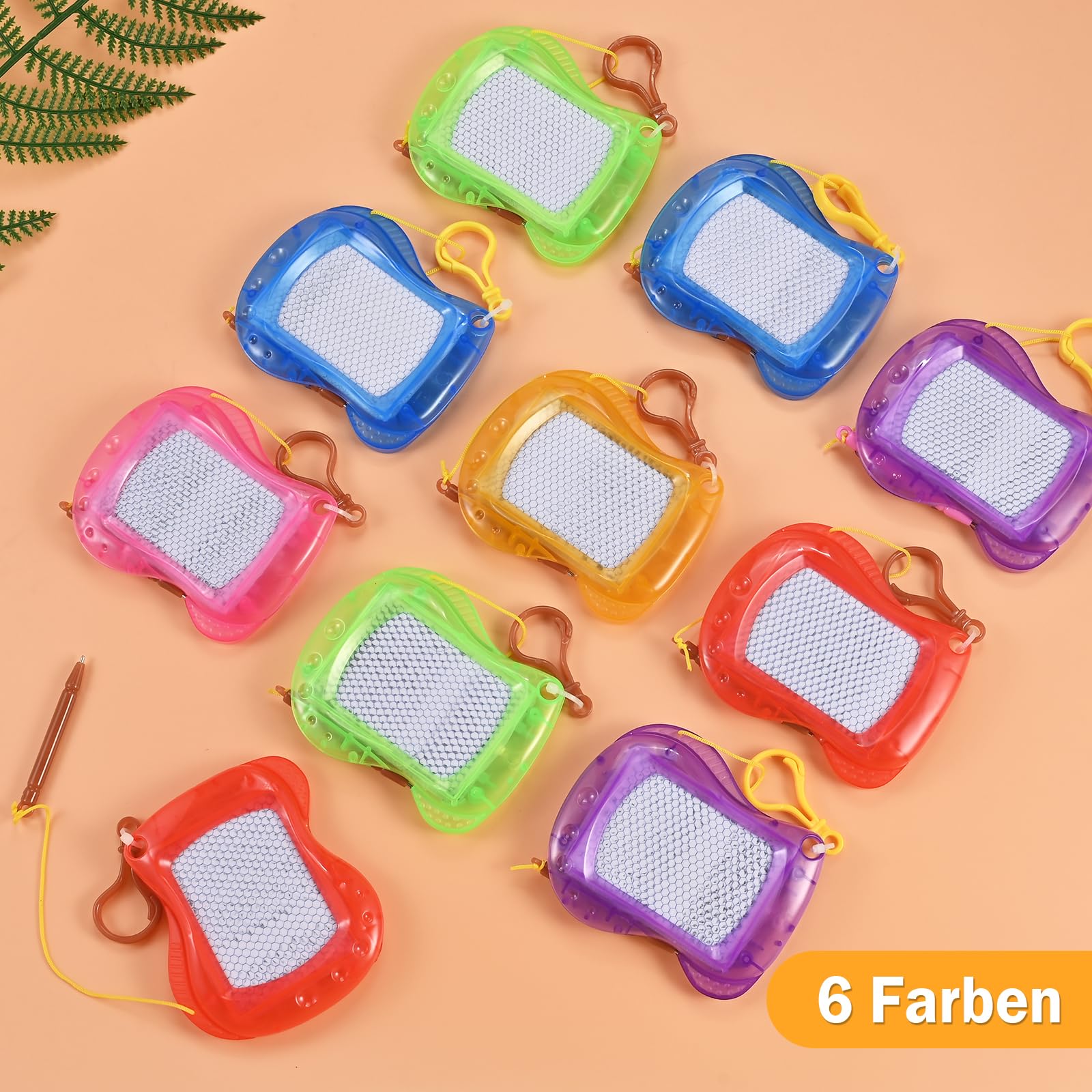 Chingcoo Mini tekenbord, toverbord, 18 stuks, mini-toverbord voor kinderen, magnetisch tekenbord, cadeautje, kinderverjaardag, sleutelhanger kinderen
