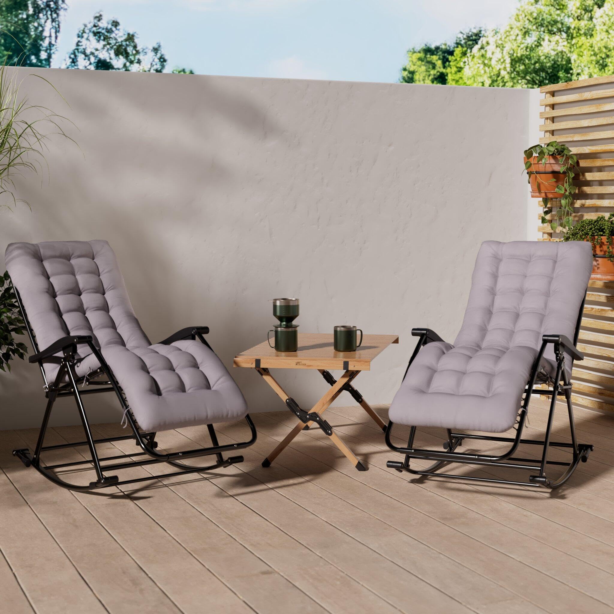 Amazon｜ロッキングチェア 折り畳み式 角度調整可能 耐荷重150kg 心地