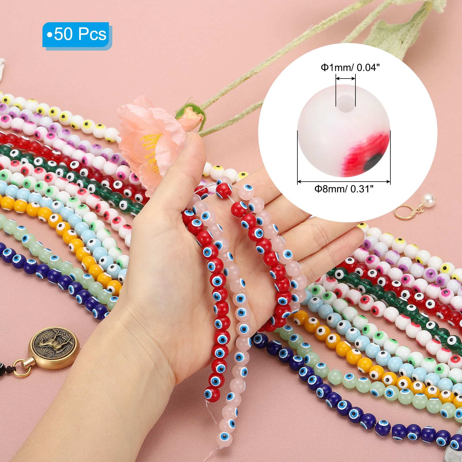 PATIKIL 8mm Evil Eye Beads - Image 2