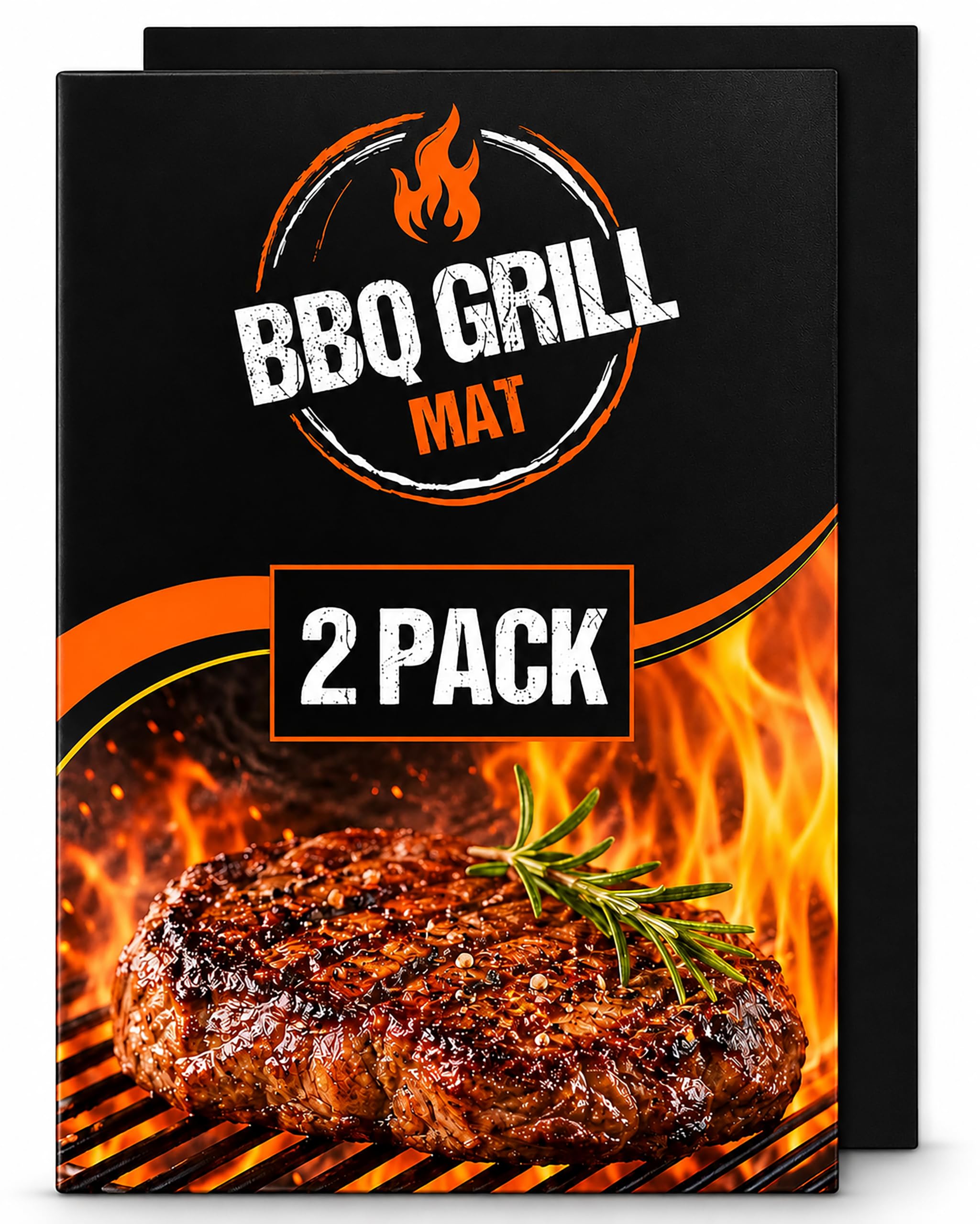 Linda's Essentials BBQ Grill Mat 32 x 50 cm (2 Pack) - BBQ Mats for Gas Grill Reusable, Non Stick Heat Resistant BBQ Mat, BBQ Sheets Grilling Mats for Charcoal Grill & Electric, BBQ Accessories