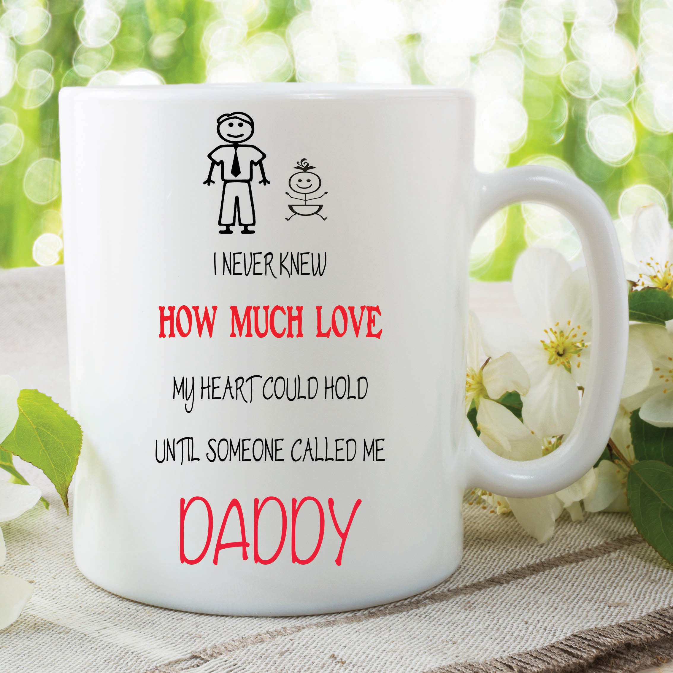 Daddy Mum Mug Gift Love Heart Hold Children's Cup Father's Day Gift WSDMUG237