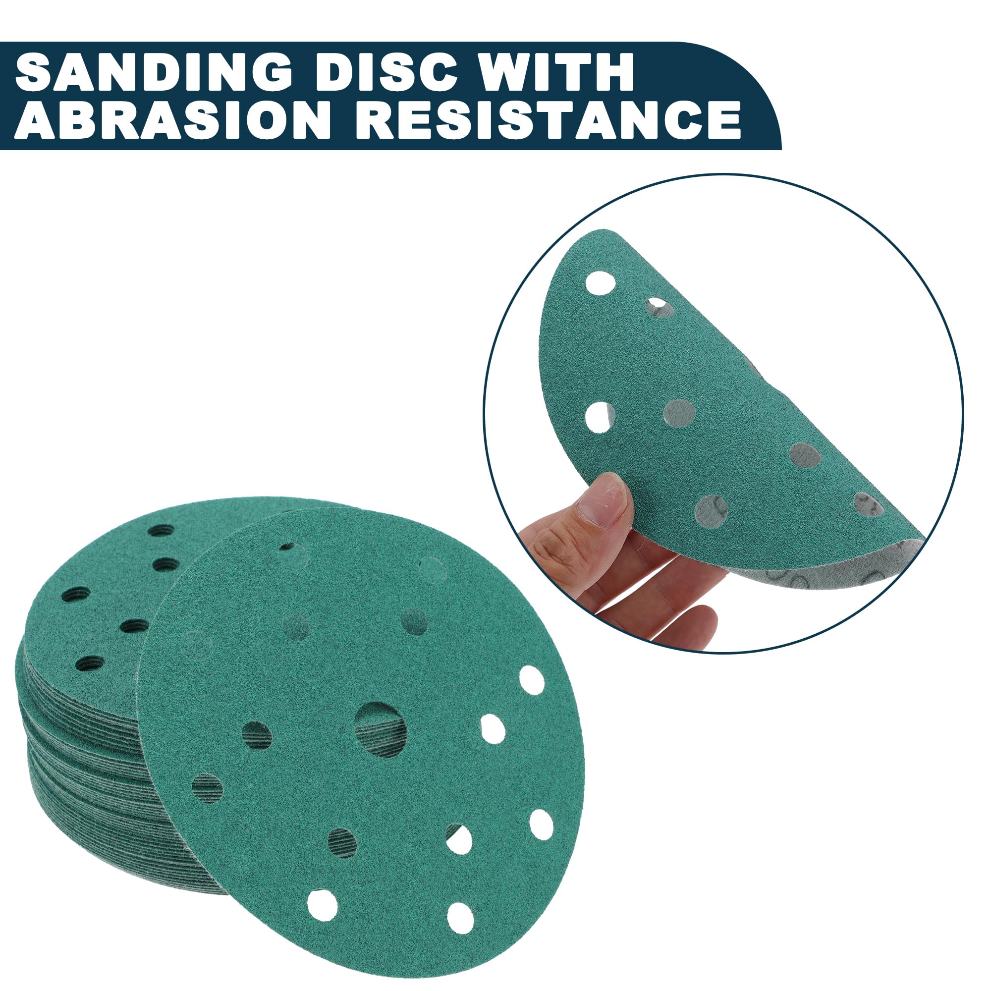 TUCKBOLD Car Sanding Discs 6inch 15 Hole 80 Grit Abrasion Resistance, Green - Image 3
