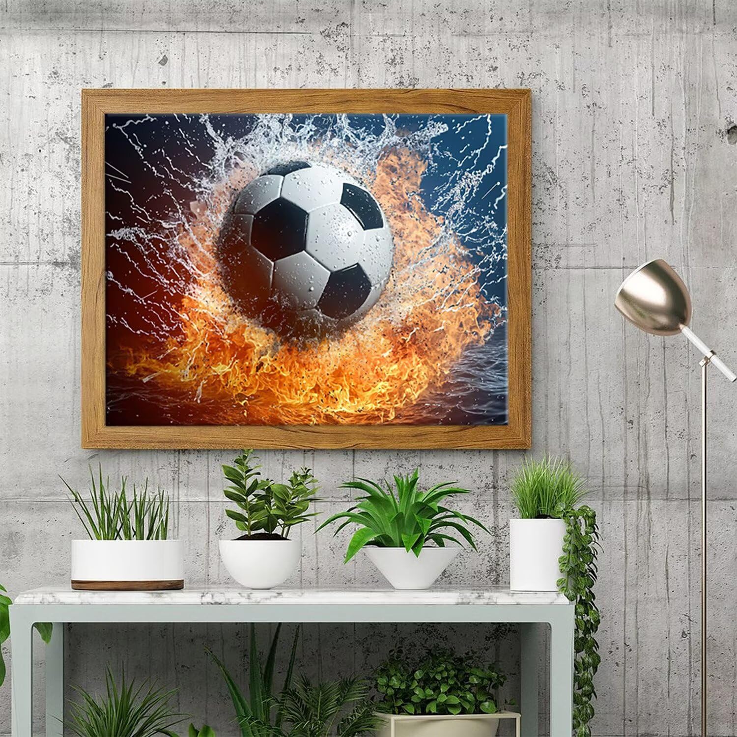 Malarstwo diamentowe 5D piłka nożna, dorośli DIY diamentowe malowanie diamentowe DIY kryształowe diamenty dla dorosłych i dzieci, zestaw haftu krzyżykowego dżetów, wystrój domu i ściany, kreatywny