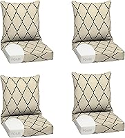 Vista 83 de Arden Selections Juego de cojines profundos para exteriores, 24 x 24 pulgadas, resistente al clima, a la lluvia y a la decoloración, cojín