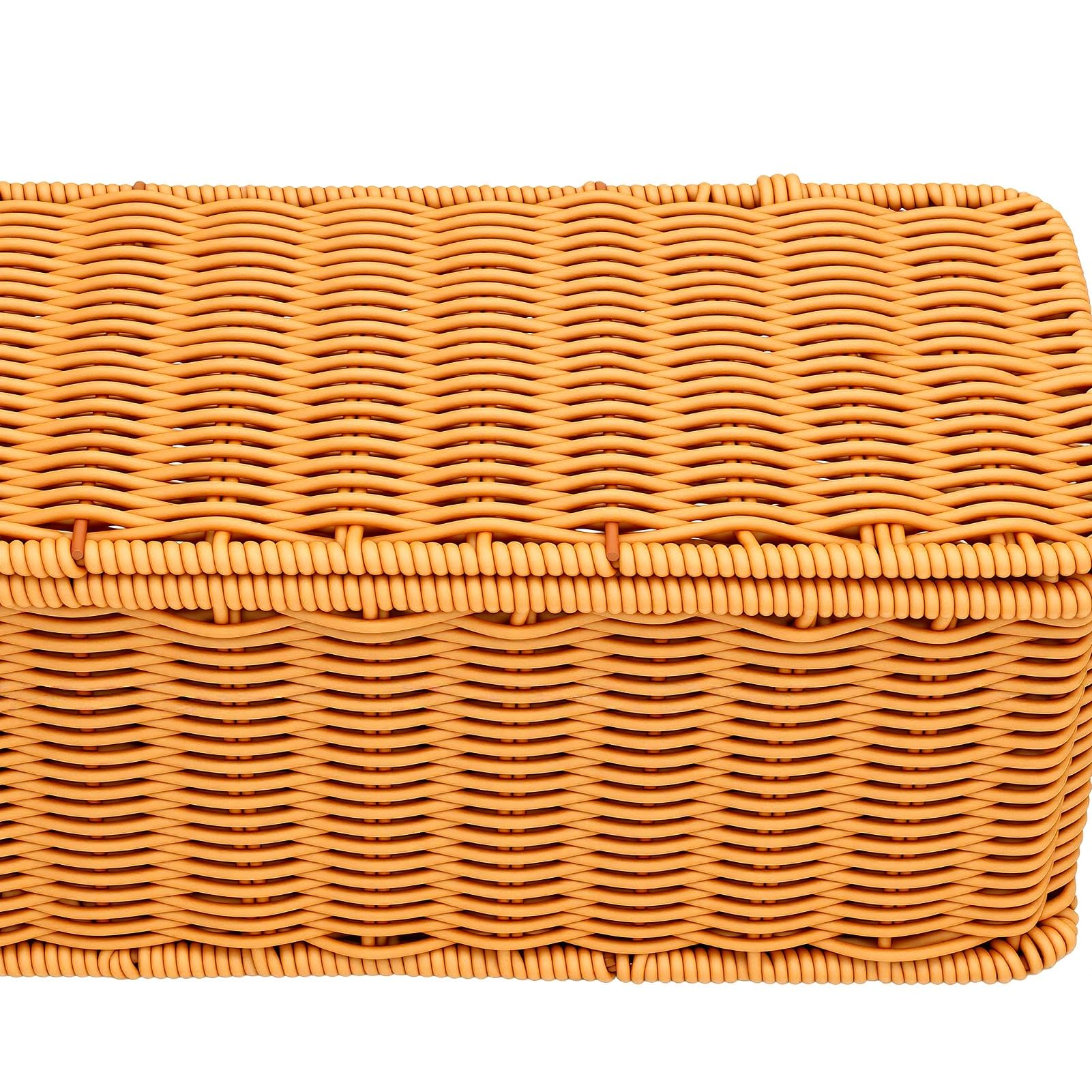 SIXRUN Scatola Gestione Cavi, Scatola Organizer per Cavi Intrecciati in Rattan con Coperchio Intrecciato a Mano, Copertura a 180 Gradi, Adatta a Prese Multiple Fino a 12 X 5 Pollici, per Scrivania,