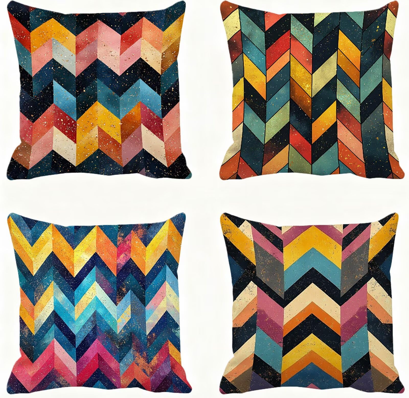 Vistoso Funda Cojin 65x65 GeometríA Funda Almohada 65x65 Cojines Sofa Súper Suave Fundas Cojines Decorativos Fundas Almohadas 4 Piezas Cervicales y Cuello, para Hogar Cama Salon Decoracion E - 811