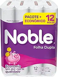 Papel Higiênico Folha Dupla Noble Neutro 12 Rolos De 20M