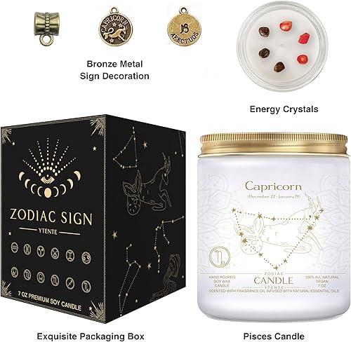 Miniatura 10 de Velas de signo del zodiaco, velas con signo de cristal del zodiaco, velas perfumadas de astrología, regalos para mejores amigos, para mujeres,