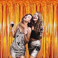 Vista 5 de GOER - Cortinas de tiras metálicas/oropel para fiestas, telón de fondo para fotos, cumpleaños, graduaciones, Año Nuevo, bodas, de 3.2 x 9.8 pies