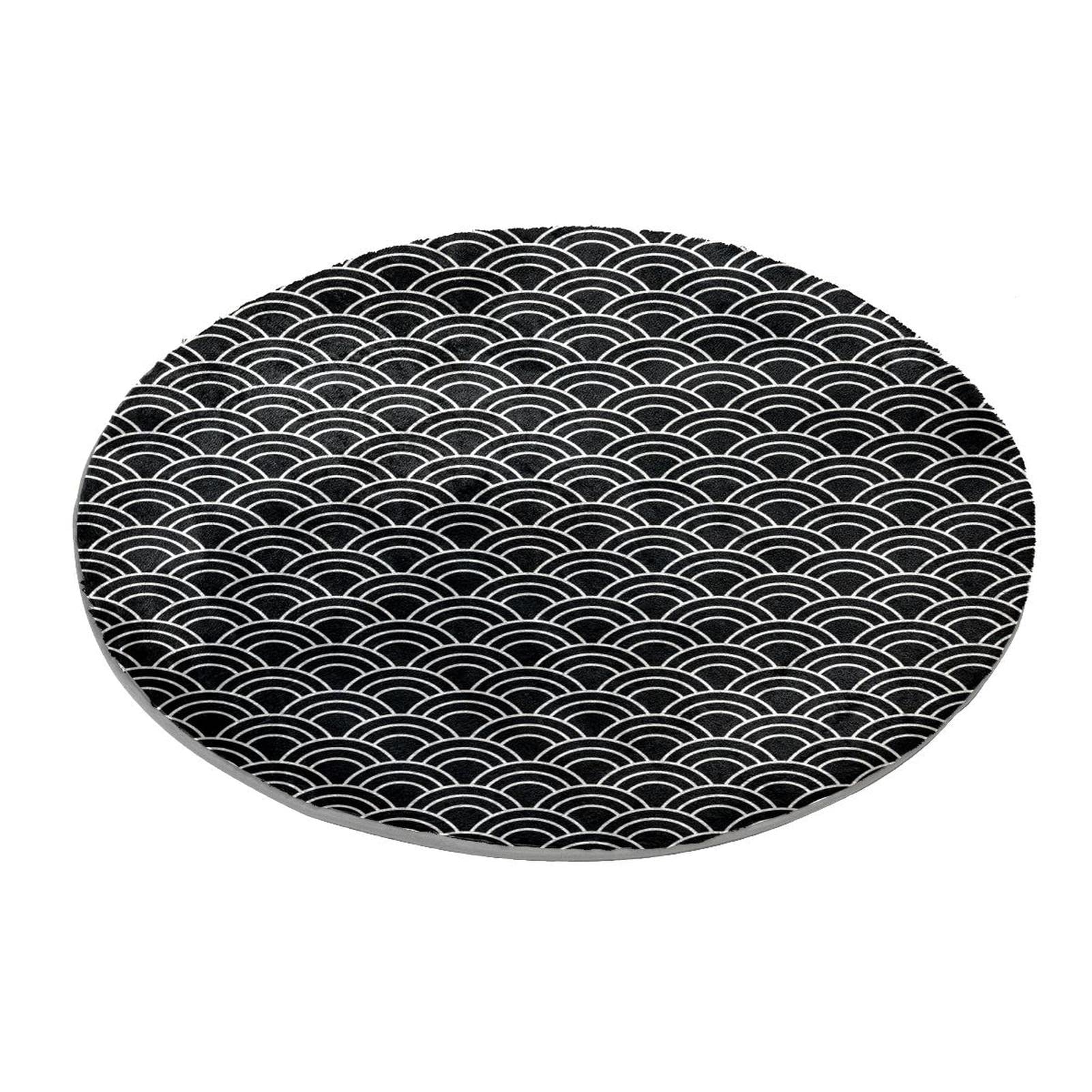 Teppich für Schlafzimmer, Wohnzimmer, Arbeitszimmer, Schwarz