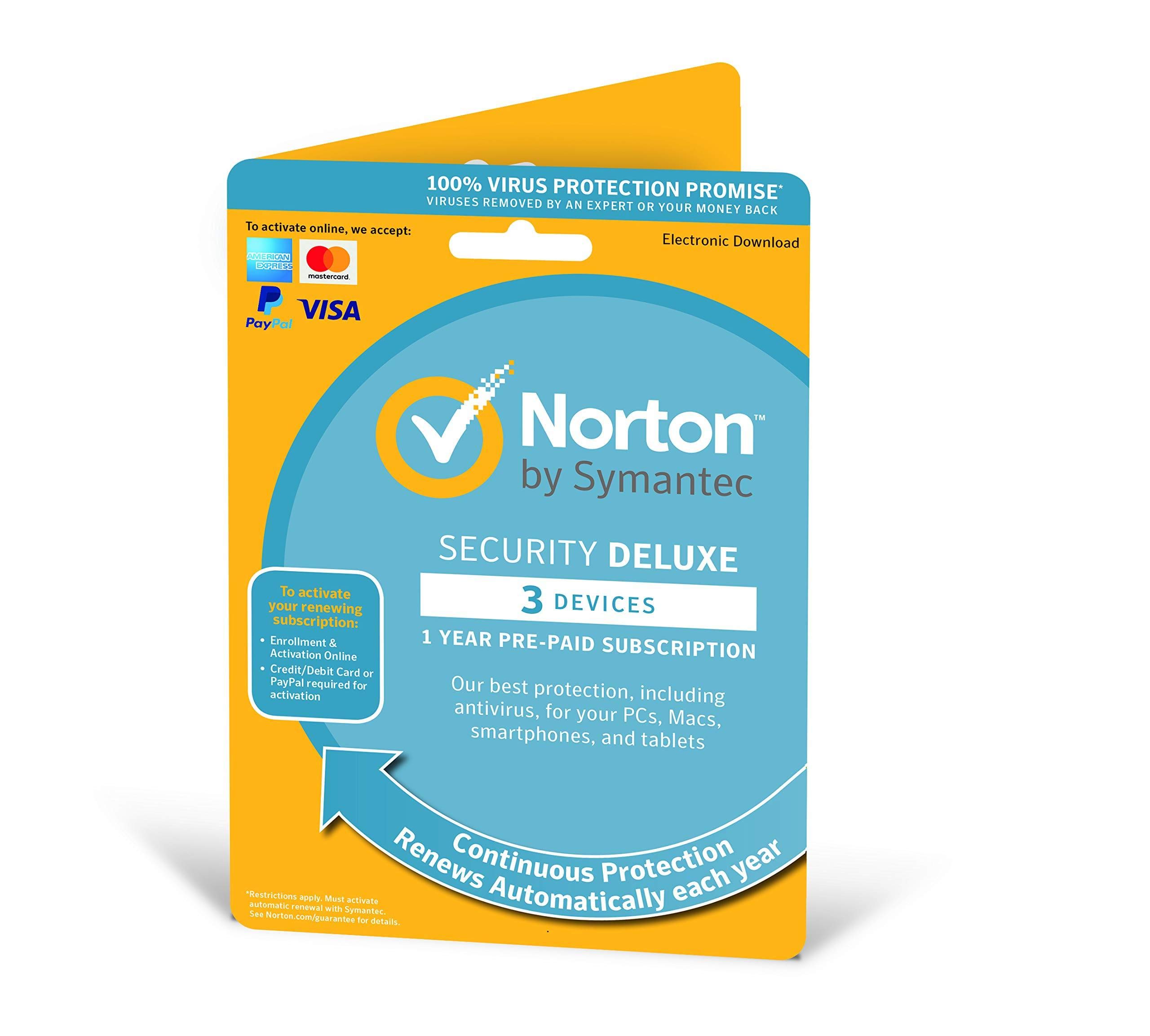 SYMANTEC, NORTON SECURITY DELUXE 3.0, IN 1 USER 3 DEVICE