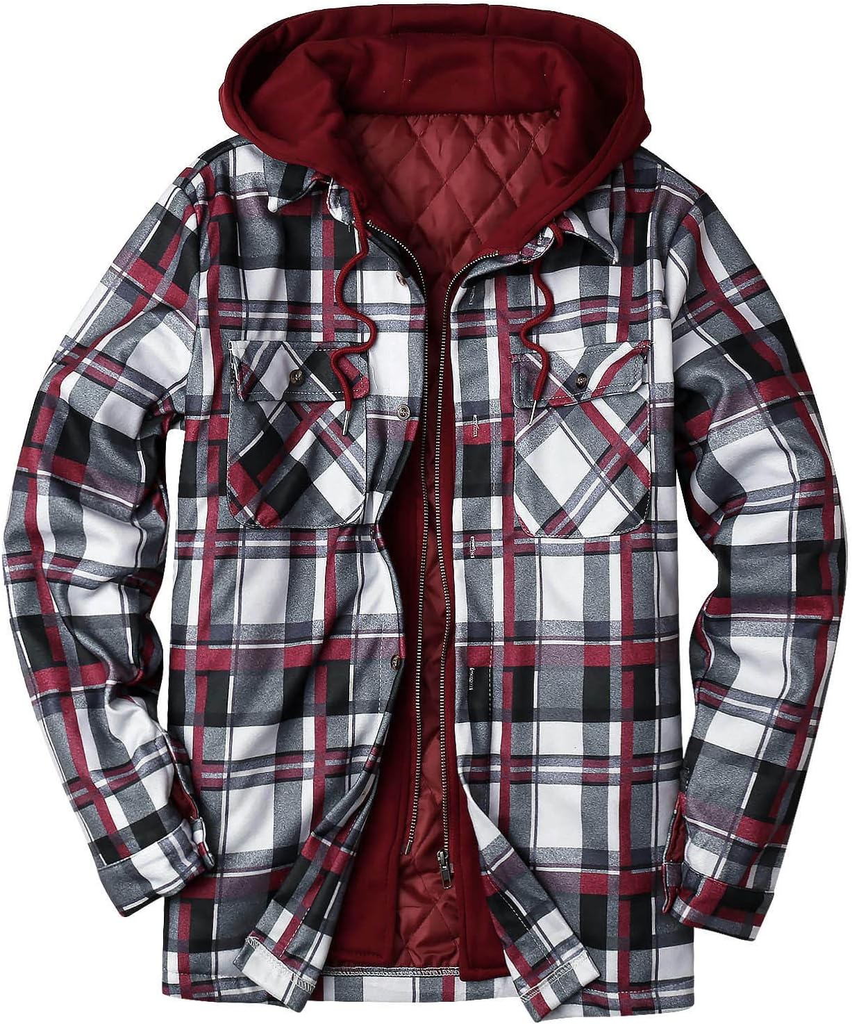 Blue Flannel Shirt for Men with Hoodie 