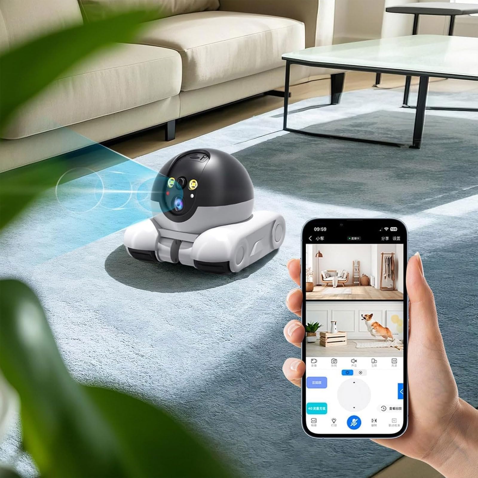Indoor Rolling Camera Patrol Buddy Robot Camera - 360° WiFi Pet Camera ...