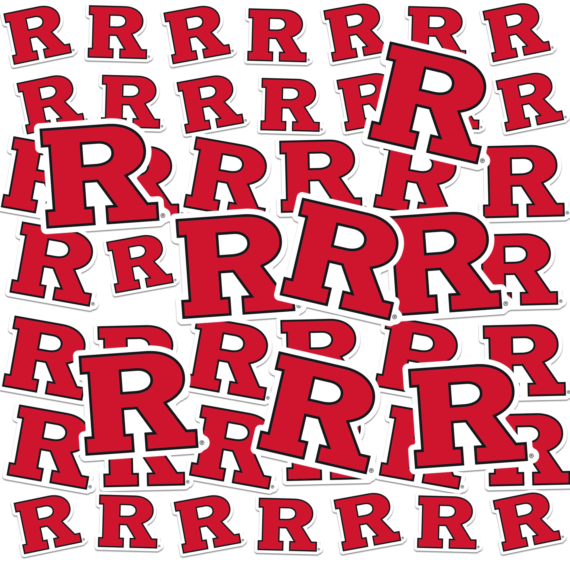 Rutgers University Primary Logo 50ct Vinyl Large Deluxe Stickers Variety Pack - Laptop, Water Bottle, Scrapbooking, Tablet, Skateboard, Indoor/Outdoor