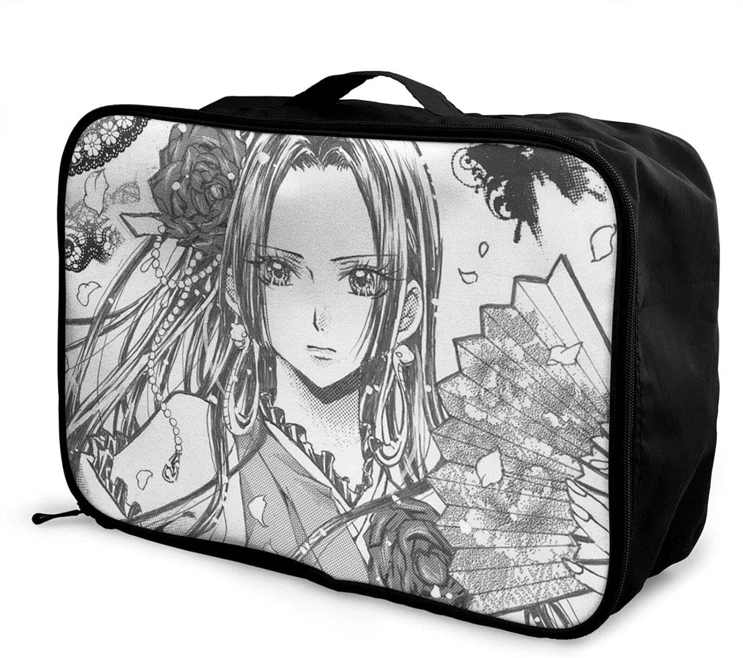 One Piece ワンピース ボア ハンコック 折りたたみ トラベルバッグ 16l 機内持込可 スーツケース の持ち手に通せる 手のひらサイズの ボストンバッグ 旅行バッグ 大容量 機内持込可 スーツケース固定可 Sief Sk Ca